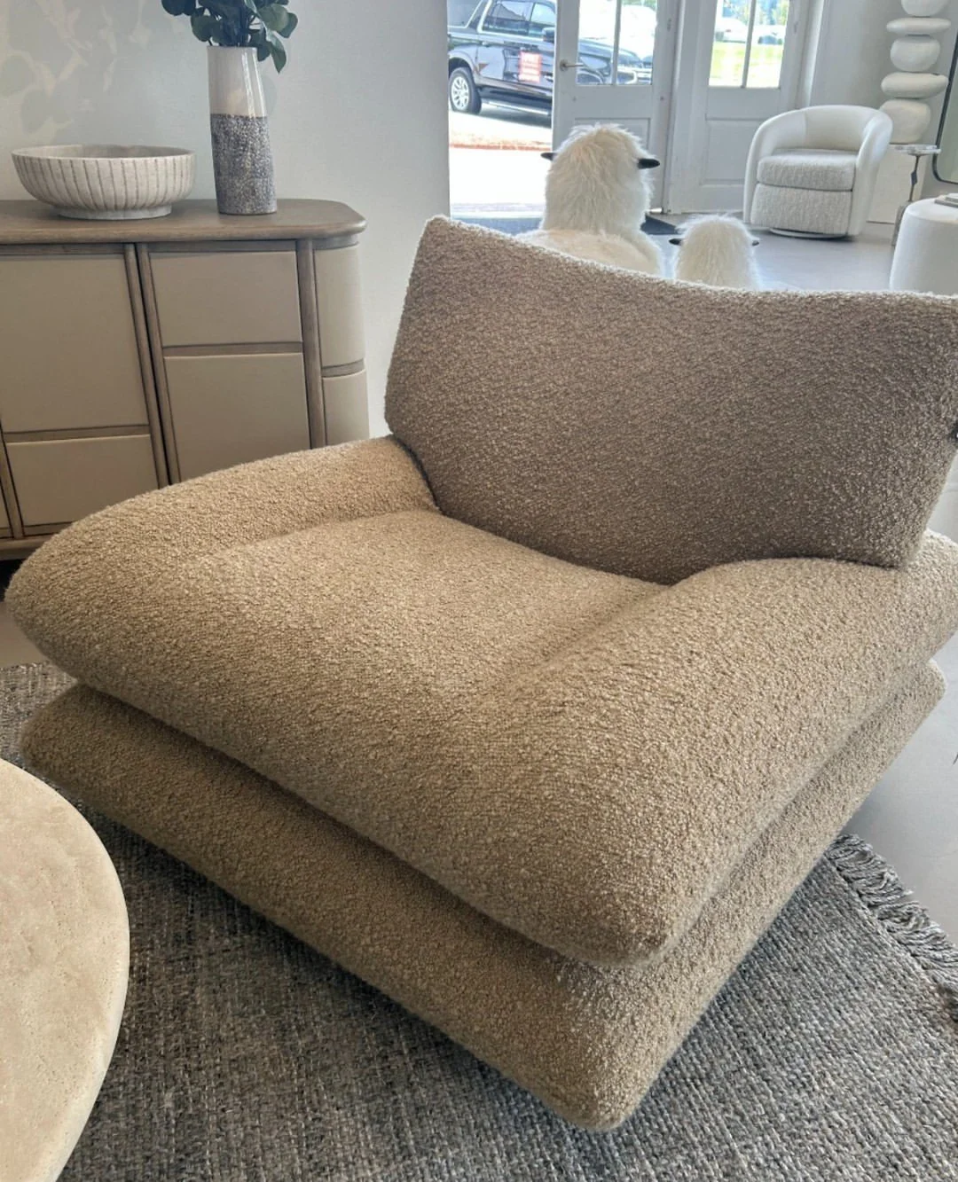 Inspired by a Paris flea market pillow chair discovery, the Flore Chair from @interludehome blends effortless comfort with chic, timeless style.

⁠