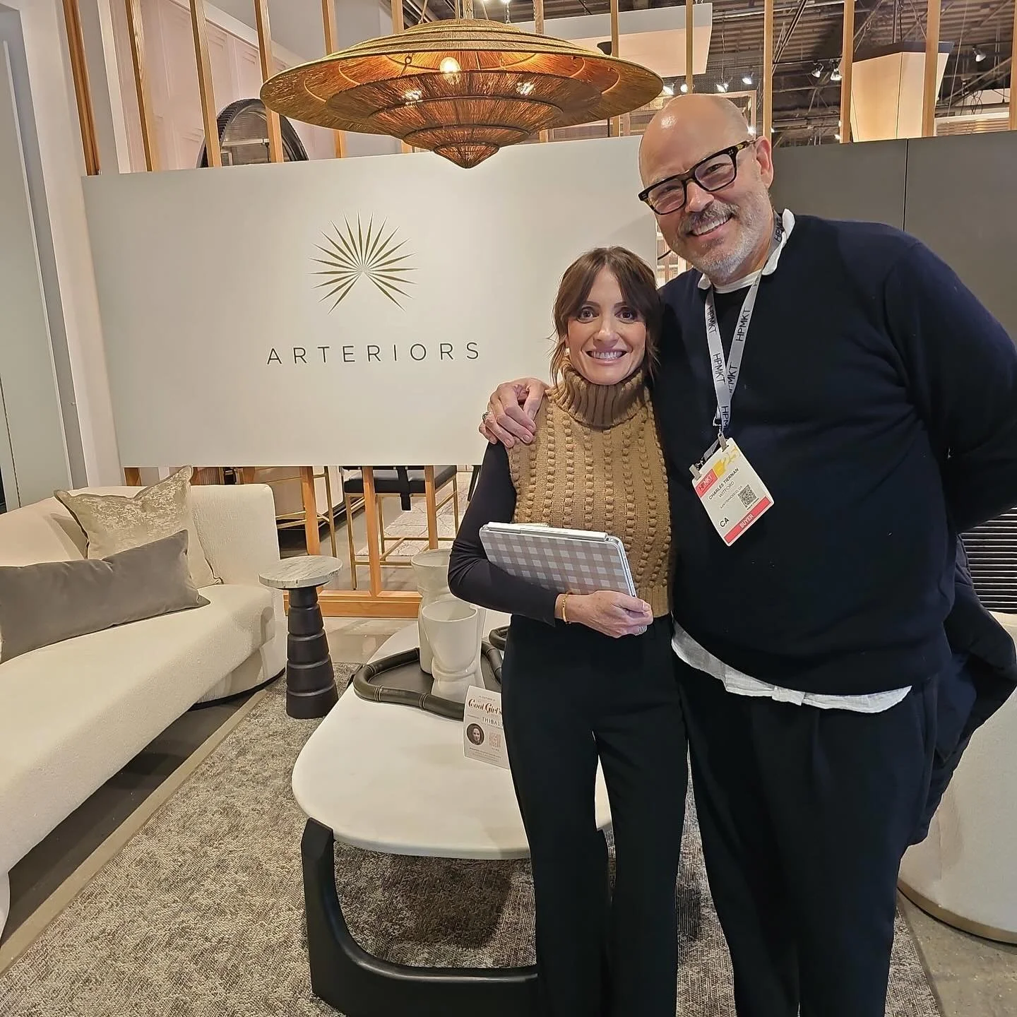 Chas exploring the newness from @arteriorshome @highpointmarket today.
We can’t wait to bring home the latest to our @lagunadesigncenter showroom. 
#witford #arteriors #lighting #hpmkt #hpmkt2025 #highpointmarket