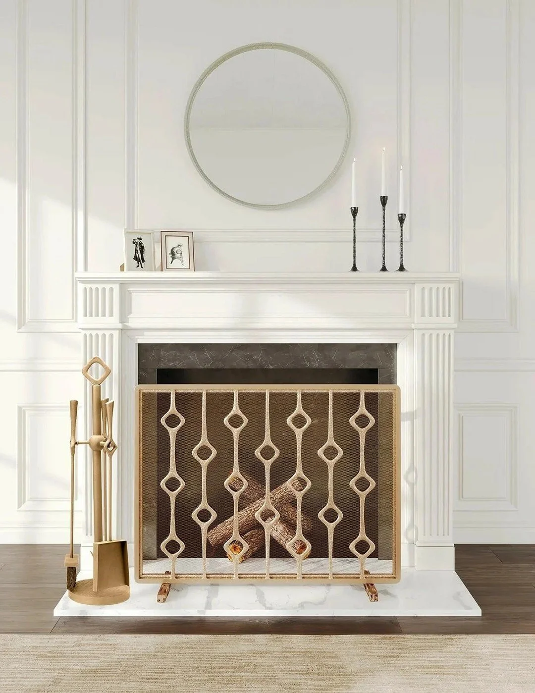 Turn an understated fireplace into a sophisticated living room vignette with the Webster Fireplace Tools - a sleek cast iron set, available in antiqued brass or black finishes.

FEATURED in @businessofhome as an 'Organizing Design To Streamline a Spa