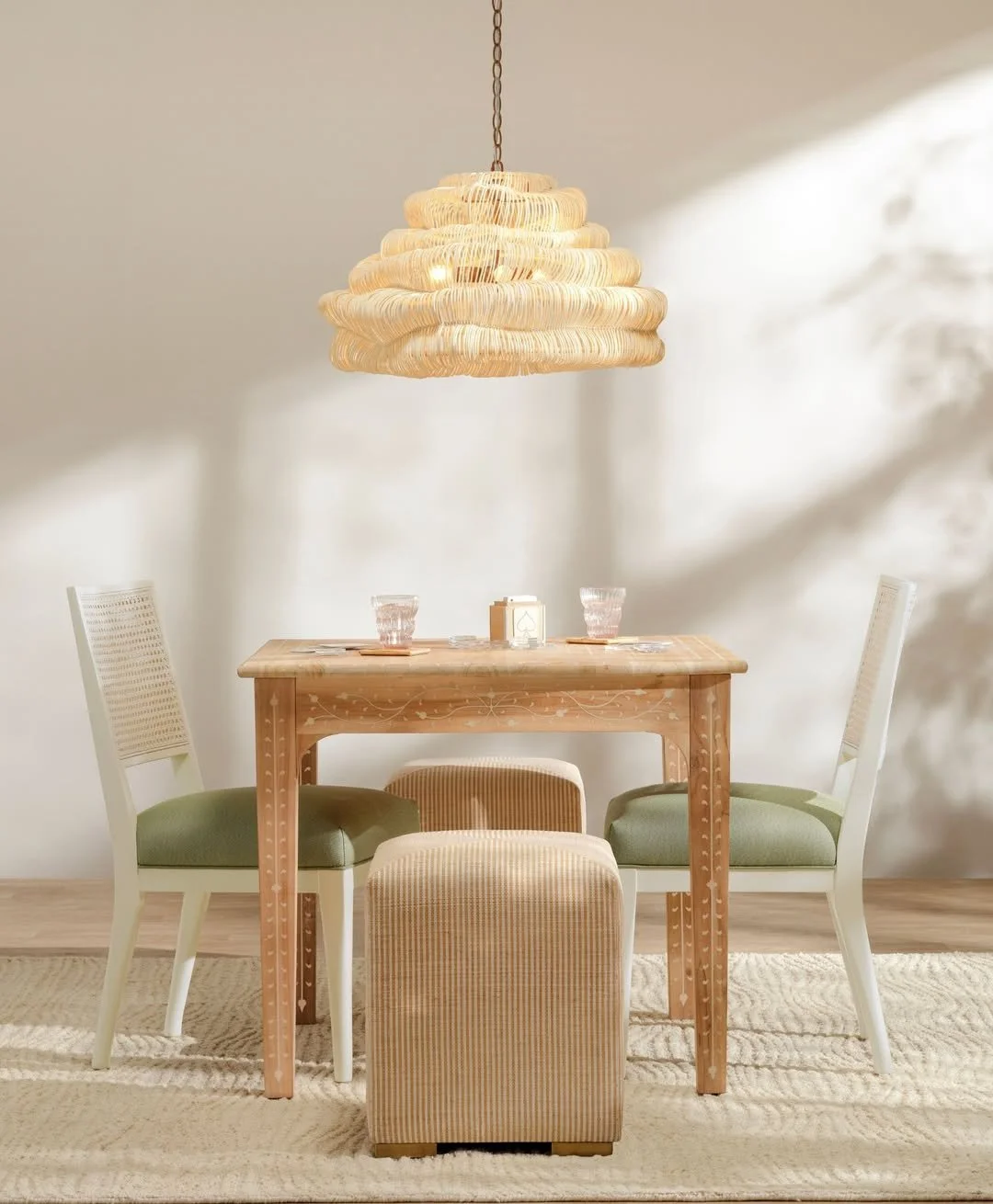 Where craft and character converge.

The Tamsin Game Table by @madegoods pairs hand-laid bone inlay with rich teak&mdash;celebrating natural wood grain and intricate, hand-carved detail. Designed to elevate the everyday, it transforms the space into 