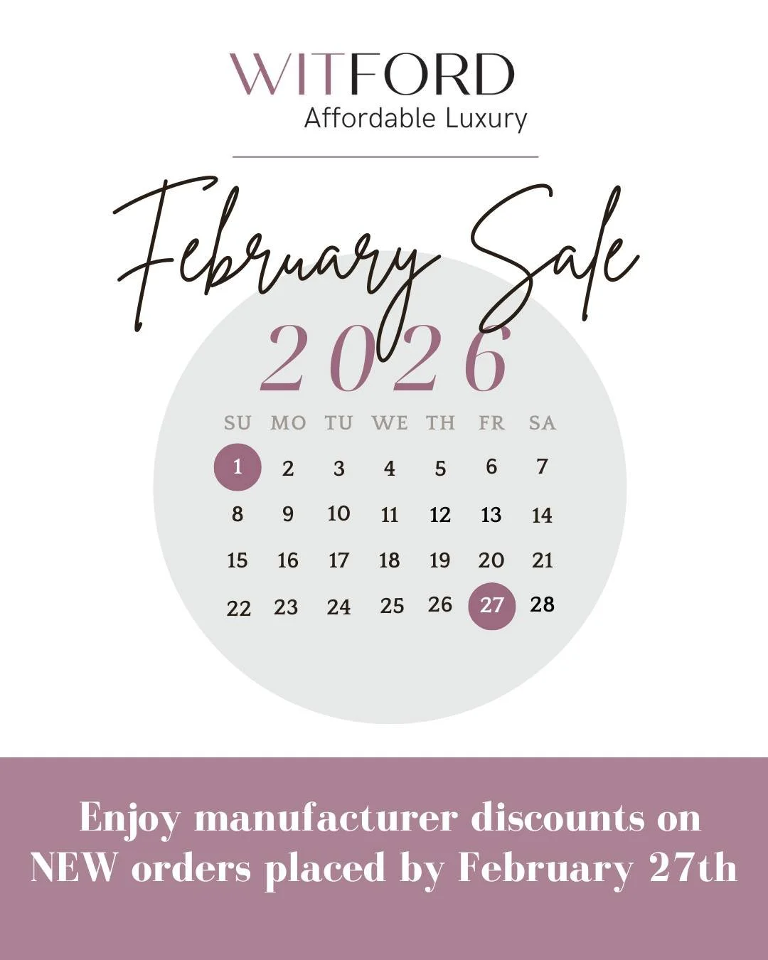 Have you been sitting on client approvals? 
Activate Additional Savings - Our Annual February Sale is On! 

If you&rsquo;ve been waiting to place the order, this is the time. Now through February 27th, enjoy manufacturer discounts on NEW ORDERS.  Thi