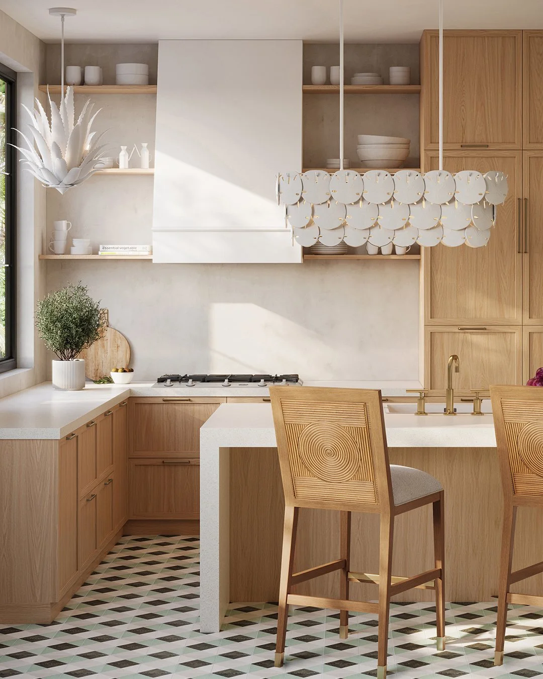 Coastal poetry, suspended.

The Tulum Oval Chandelier from @curreyco features delicate bone china sand dollars cascading from an elegant oval frame &mdash; each element artfully composed to create movement and lightness overhead.

Designed in collabo