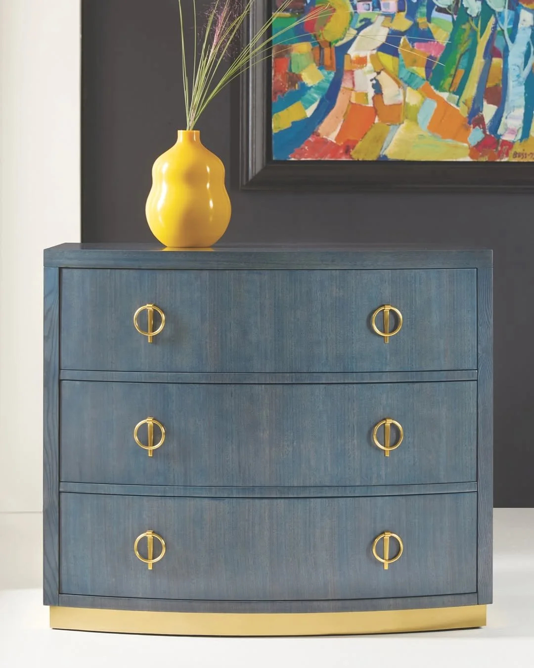 A quiet curve, a glint of brass, and a blue drawn from the depth of the sea.

The Oceanic Bowfront Chest (MH1291F01) from @modernhistoryfurniture reimagines a classic silhouette with a sense of movement and richness. Its vintage indigo finish brings 