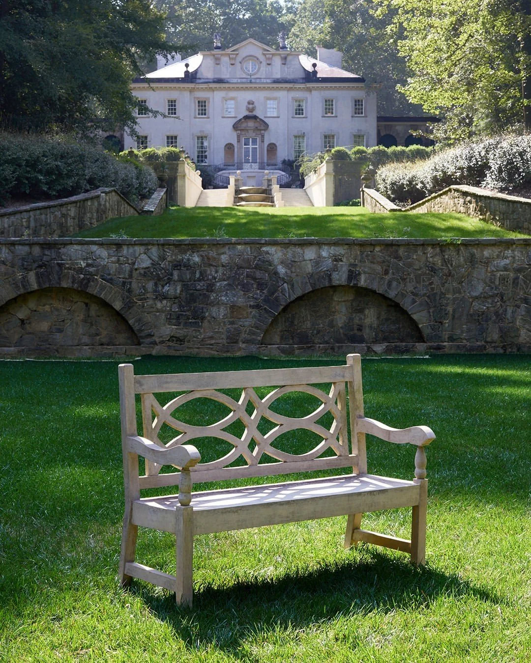 Crafted to feel both timeless and enduring.

The Hatfield Bench from @curreyco is part of a signature Faux Bois Collection, where artistry and material come together in a storied technique. Hand-troweled cement is layered over a steel frame, creating