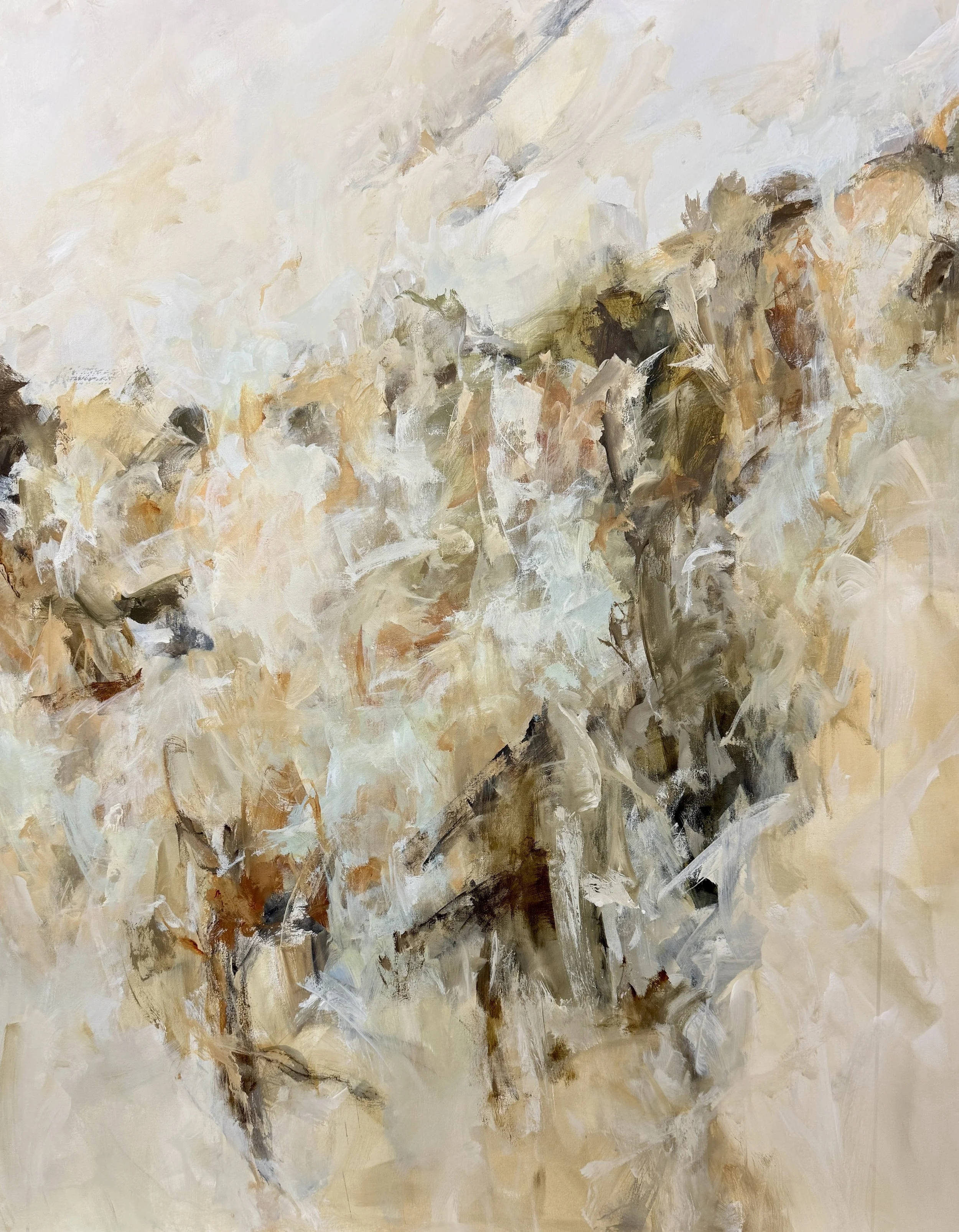 Pale Seafoam on Linen Sand 60x48