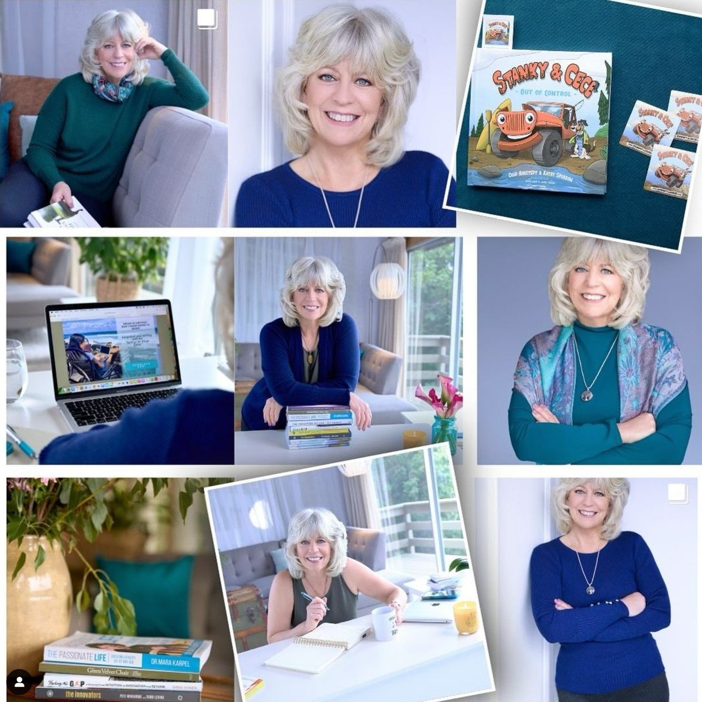 A wonderful collage of some of her branding photos from last month! Kathy is creating incredible forward motion in the literary field right now 🎉 &quot;kathysparrow23:
This is a long overdue post to give a huge shout-out of gratitude to Karen Floyd 