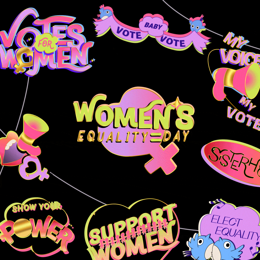 Women's Equality Day GIPHY: Design, Concept, Animation, Illustration