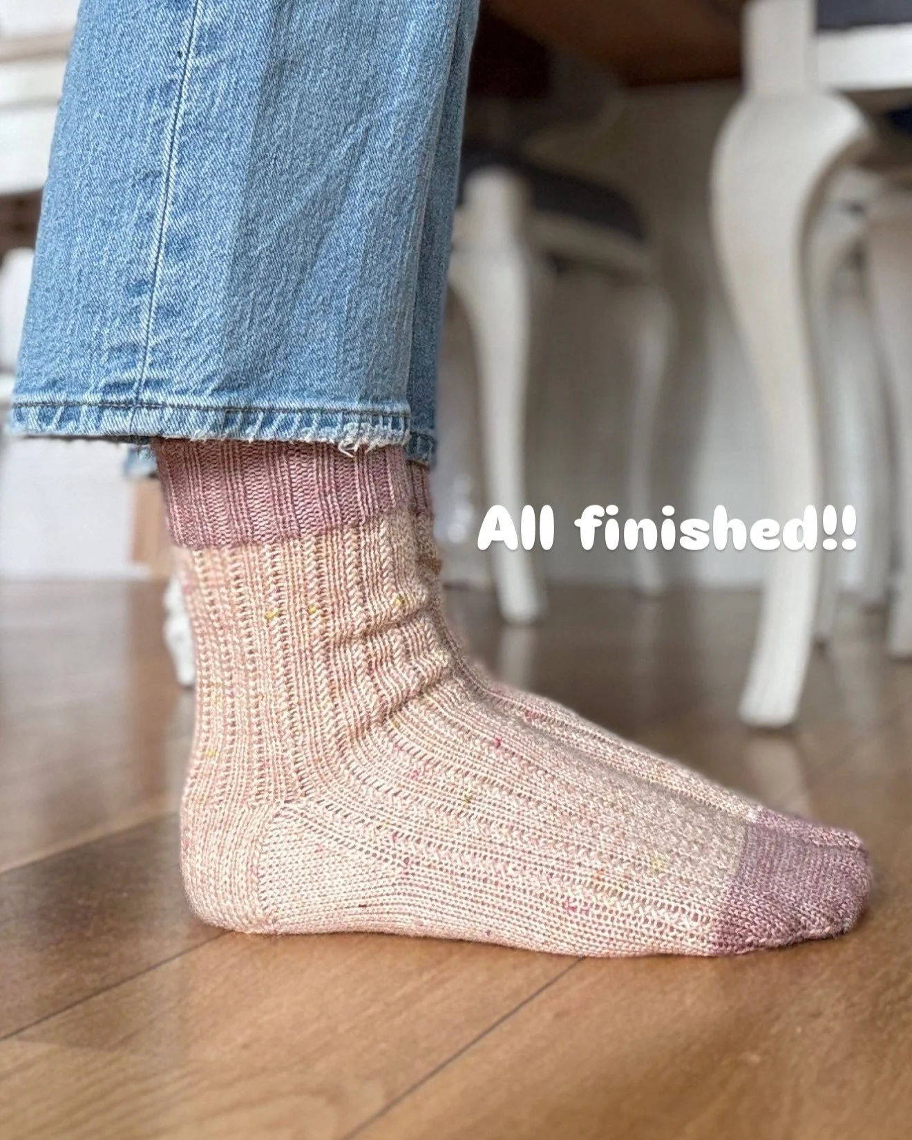 My CHARADE socks by Sandra Park!
*The FREE pattern can be found on Ravelry 

My mood and the yarn told me we wanted something more than a vanilla (plain knit) sock, but I still wanted simple. When I came across this pattern I knew I instantly this wa