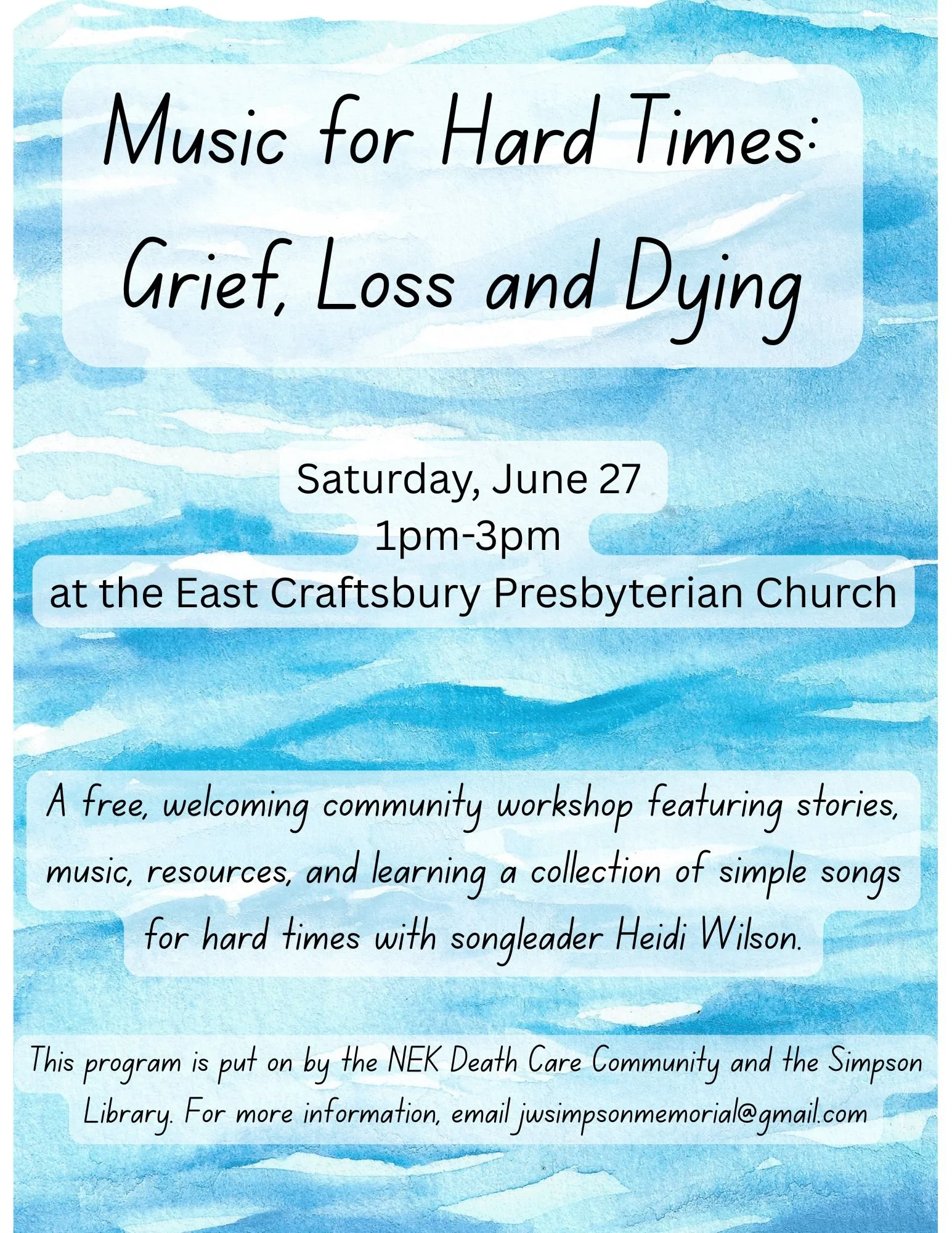 Music for Hard Times: Grief, Loss and Dying