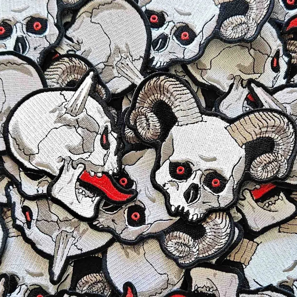 DEMON SKULL EMBROIDERY PATCH