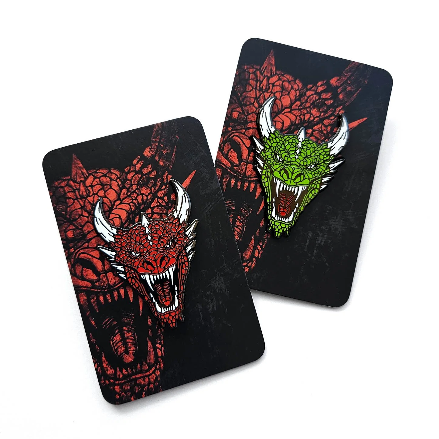 western dragon pin red green european dragons horned mythical fantasy creature enamel lapel pins.jpg