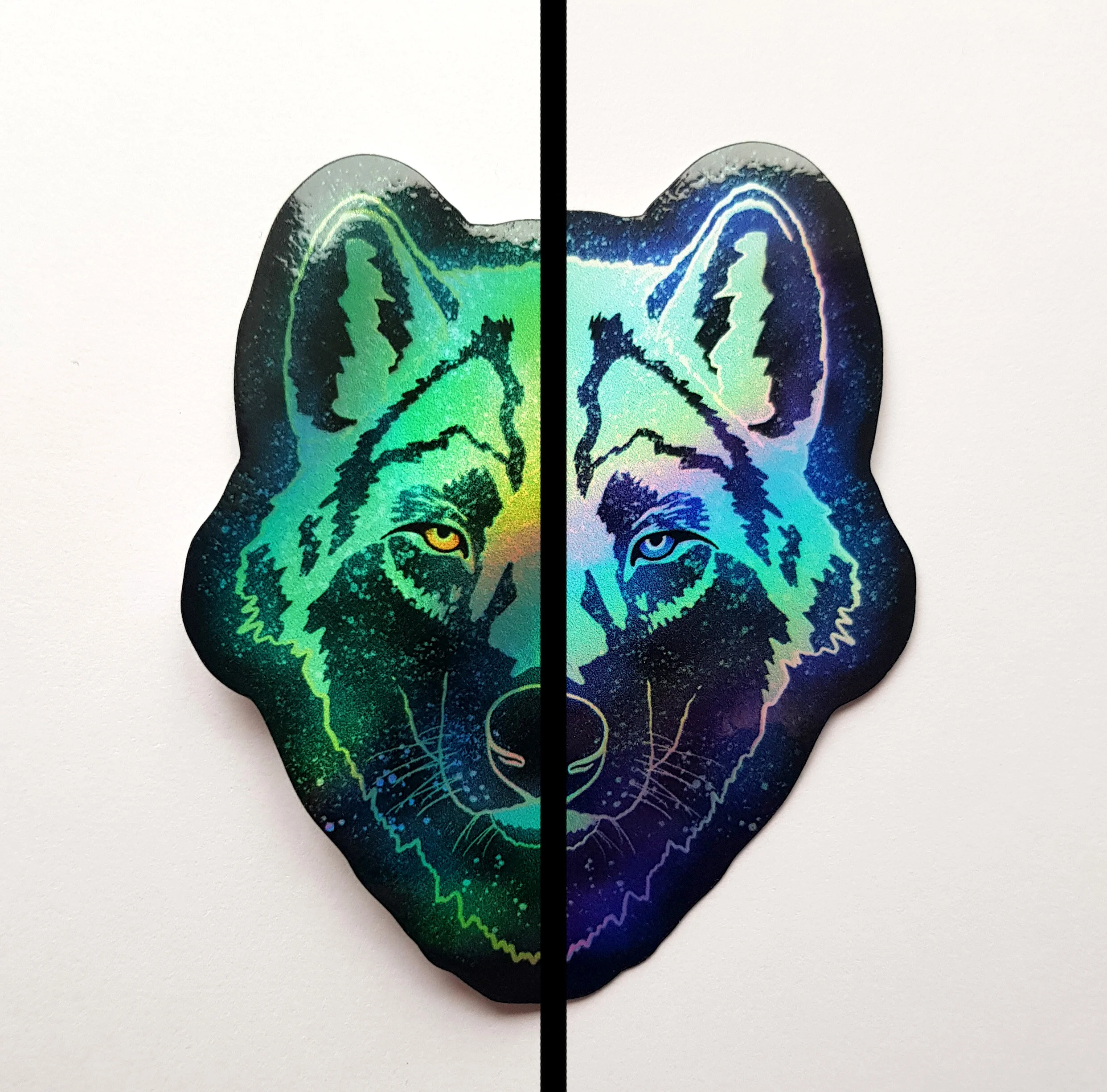 wolf holographic vinyal sticker laptops wolves profile pic.jpg