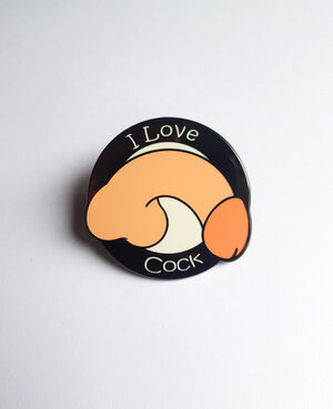 I LOVE COCK enamel pin — Sketched by Ste