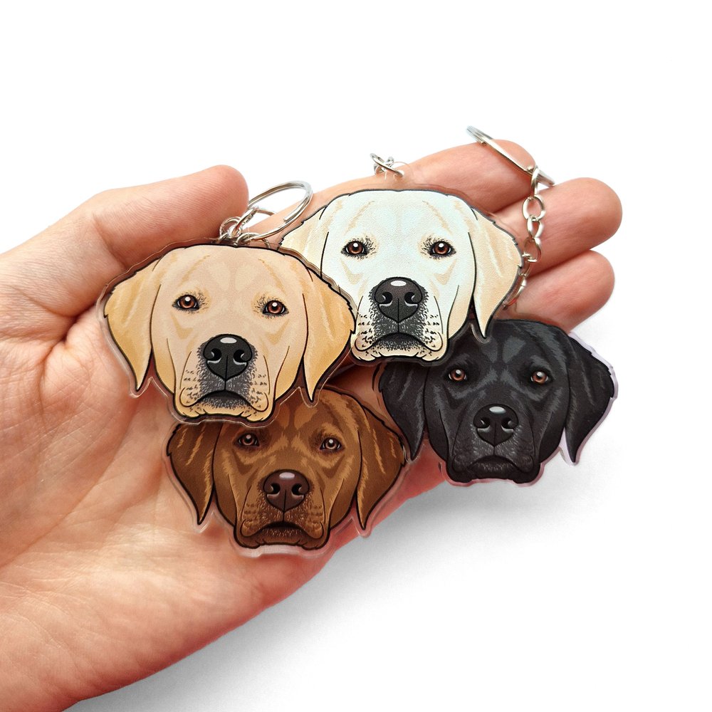 Labrador keyring & dog charm. Golden Labrador, chocolate Lab, black or  white dog collar charms! — Sketched by Ste