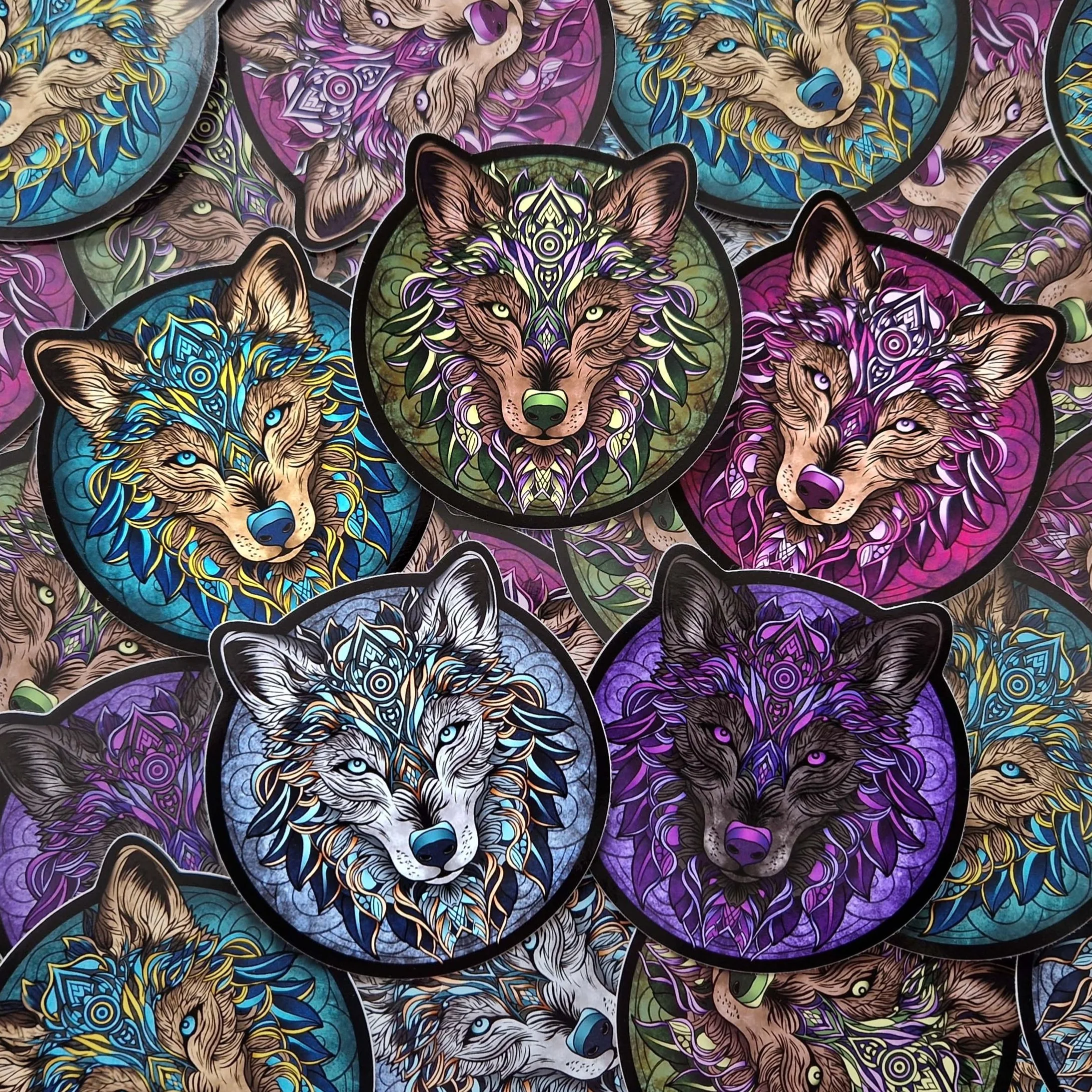 WOLF MANDALA stickers