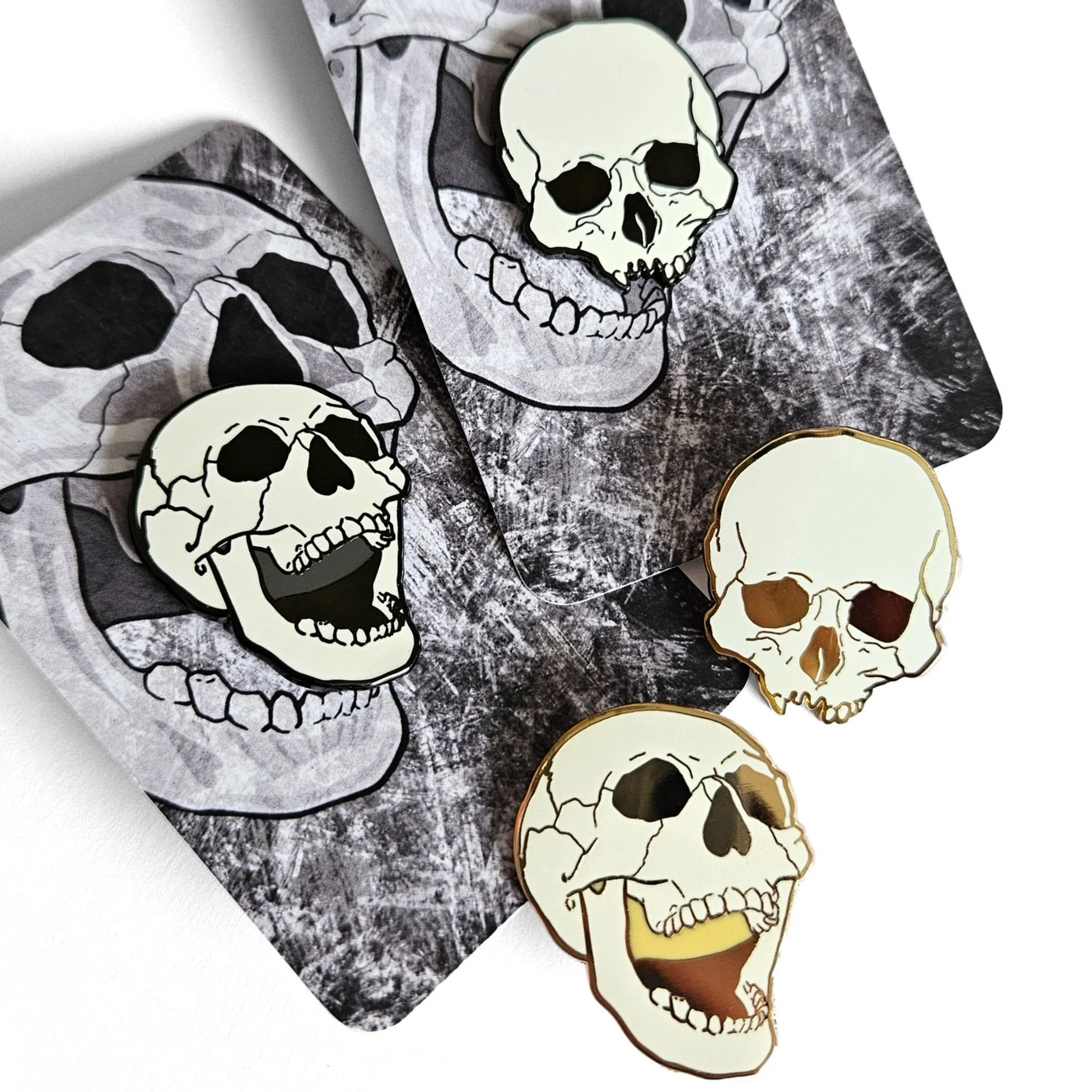 HUMAN SKULL enamel pins