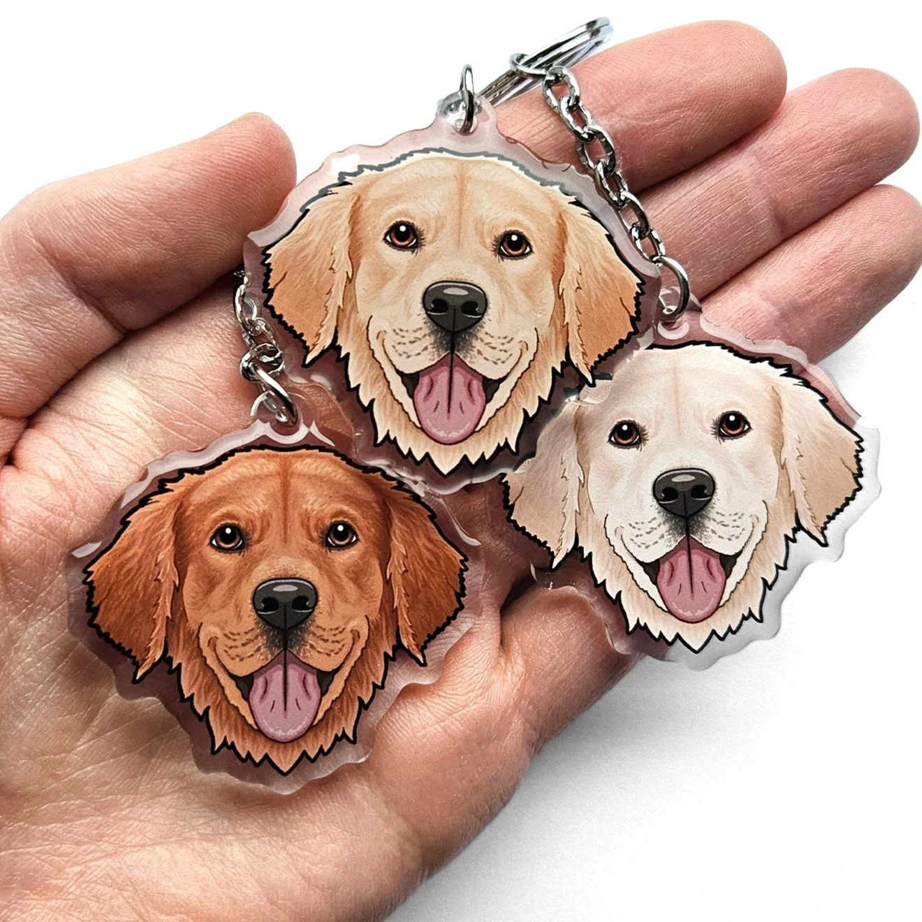 Golden Retriever keyring