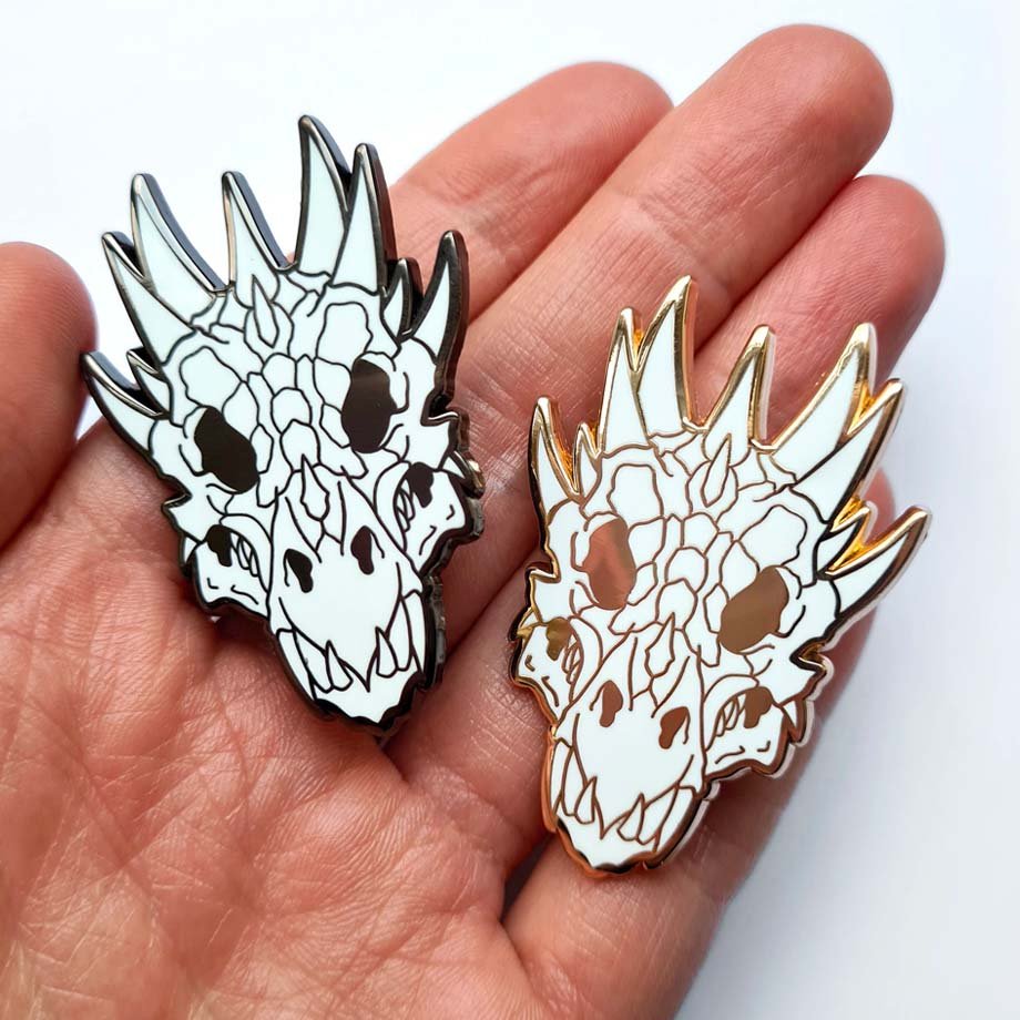 The Dark Allure of Dragon Skull Enamel Pins in Gothic Fantasy Art