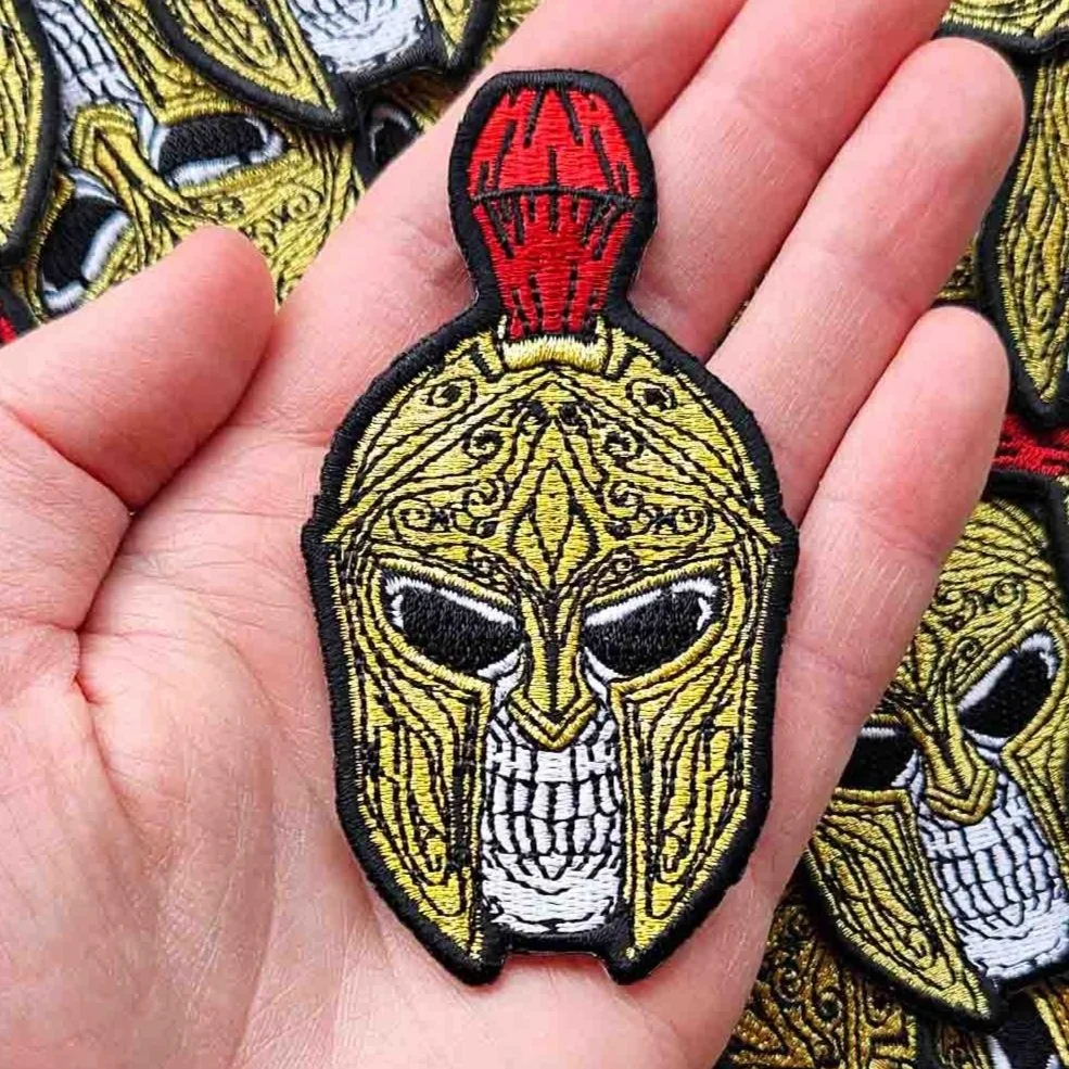 SPARTAN WARRIOR SKULL EMBROIDERY PATCH