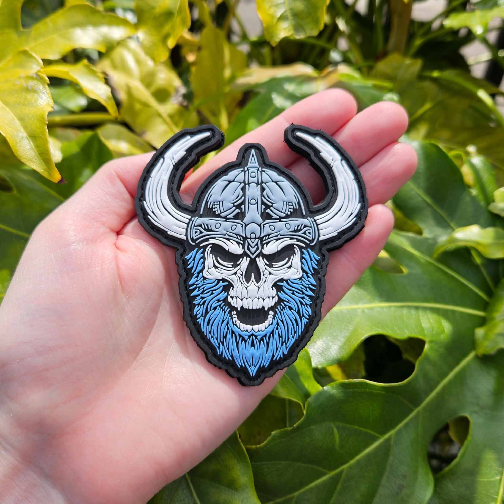 viking warrior PVC patch skull helm helmet odin loki thor scandinavian valhalla tactical patch edc.jpg