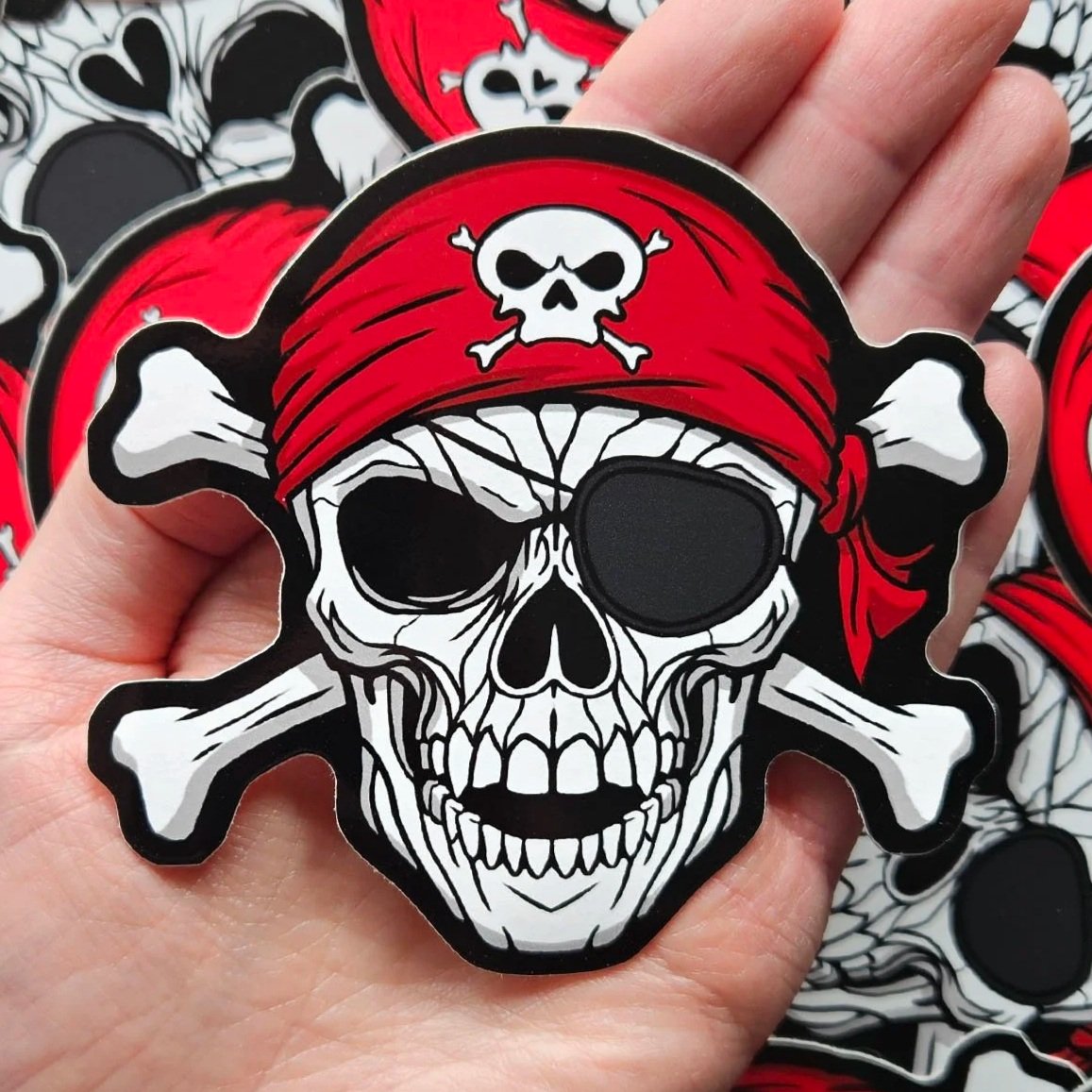 PIRATE SKULL glossy sticker