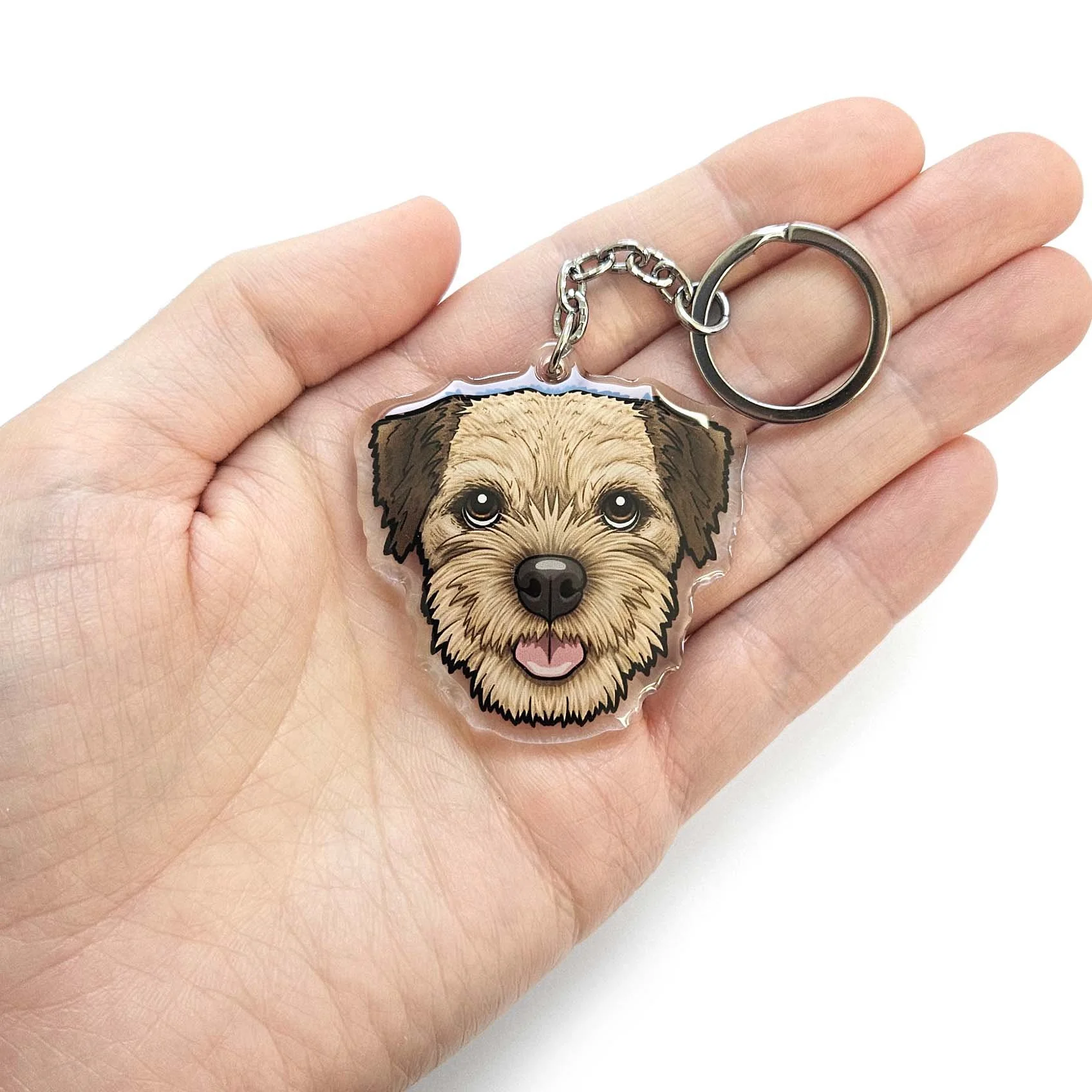border terrier collar charm dog breed keyring accessory key chain cream fawn beige tan.jpg