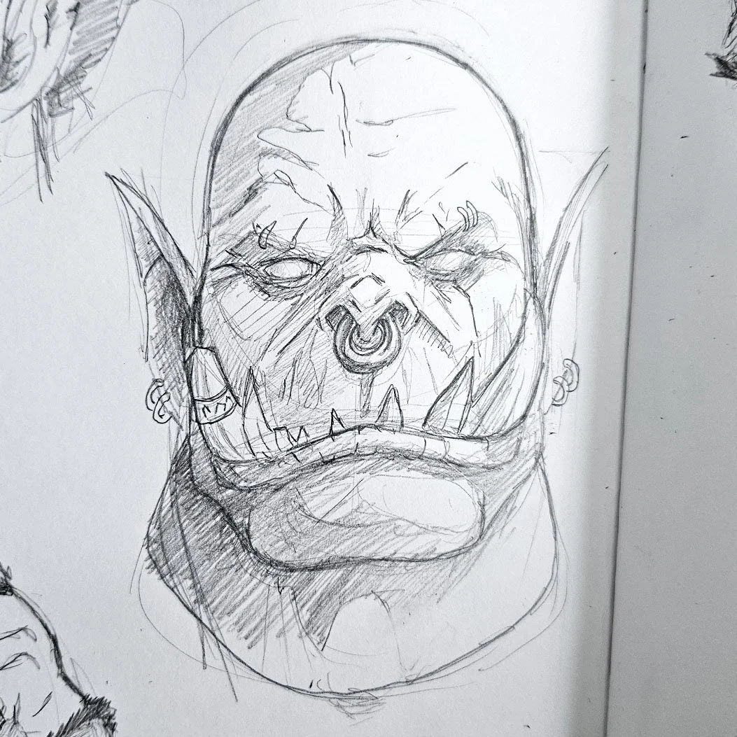Garrosh hell scream portrait sketch study