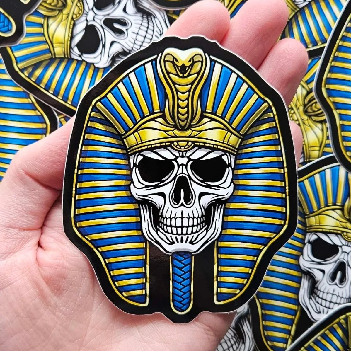 ANCIENT EGYPTION SKULL glossy sticker