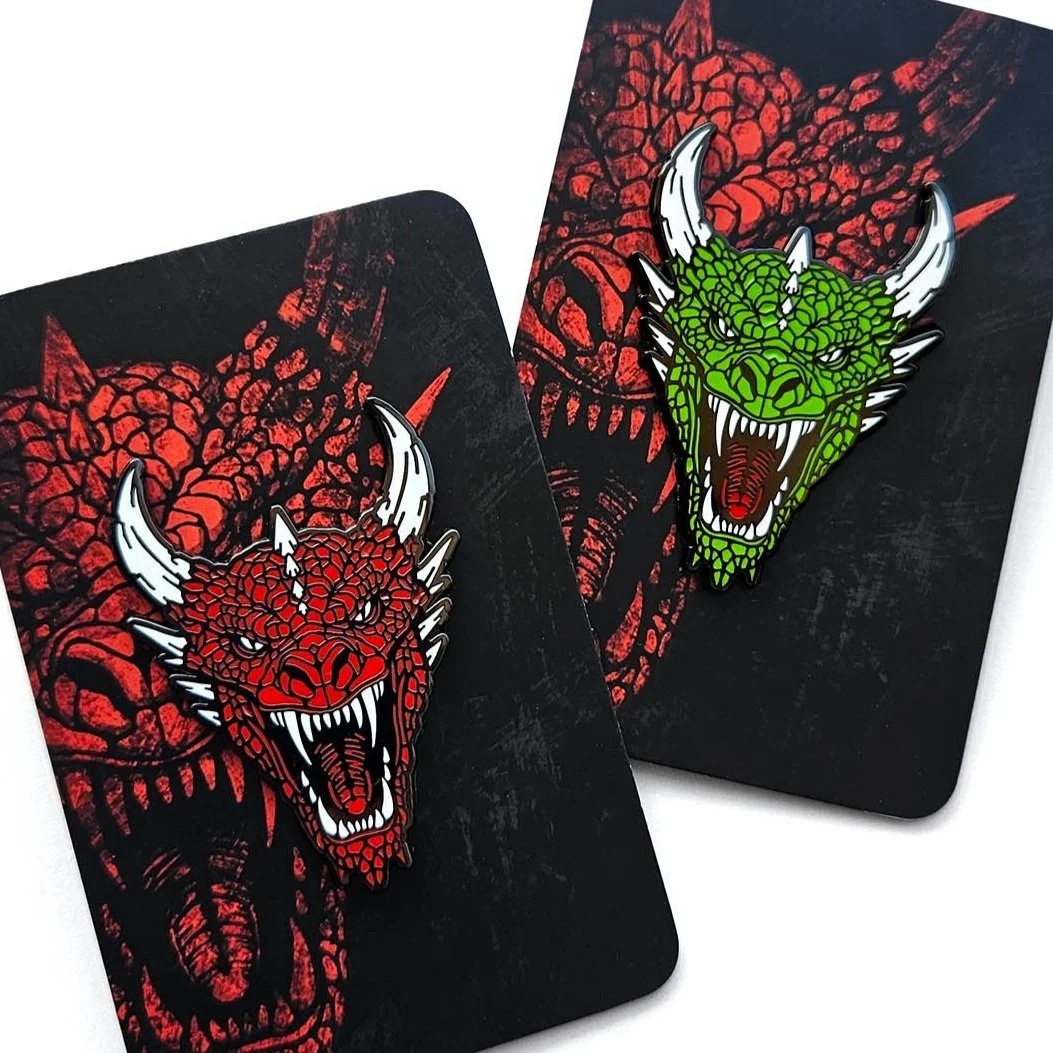 Western dragon / European dragon enamel pins