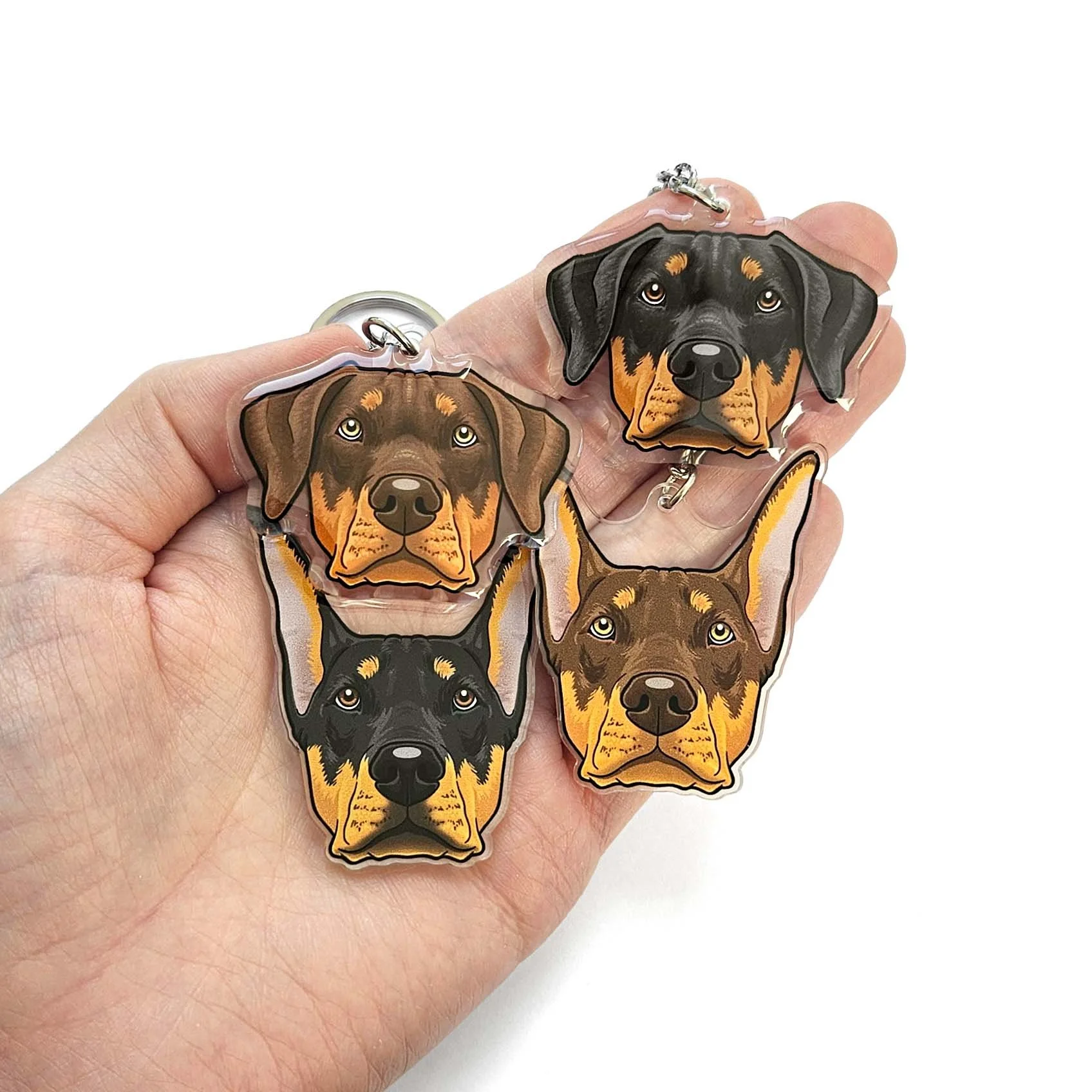 Doberman keyring thumbnail natural ears down ear up cropped black tabn brown guard dog gift ideas keychains.jpg