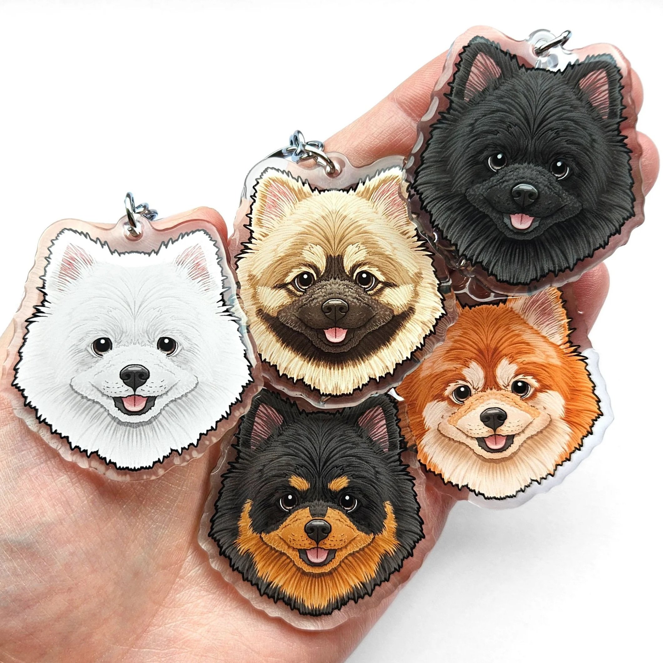 Pomeranian keyrings