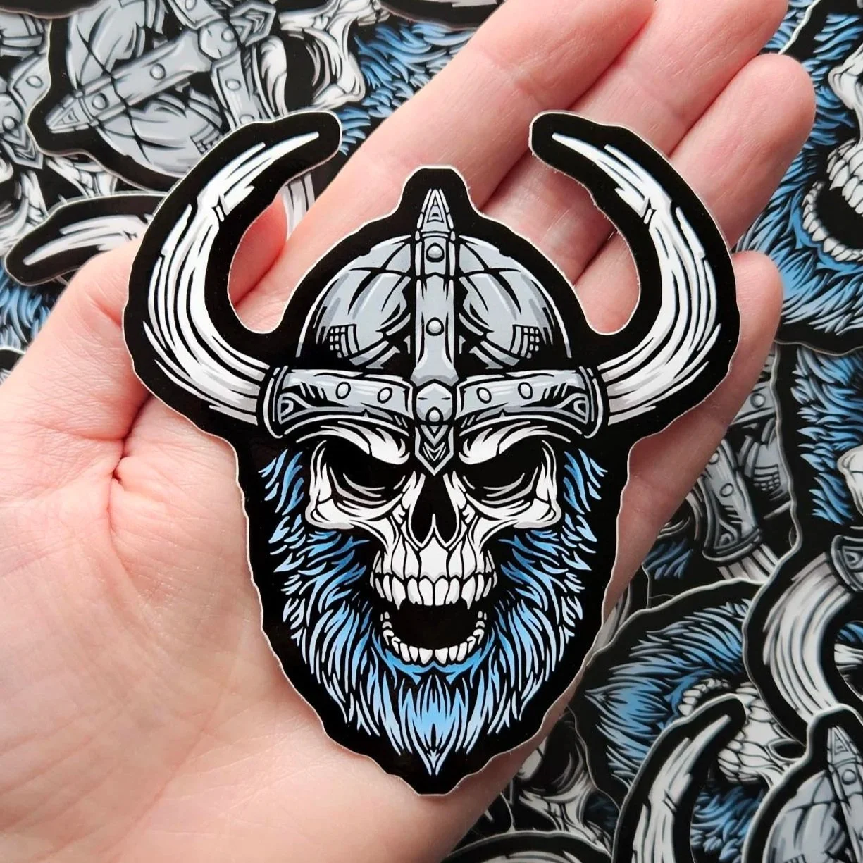 VIKING SKULL glossy sticker