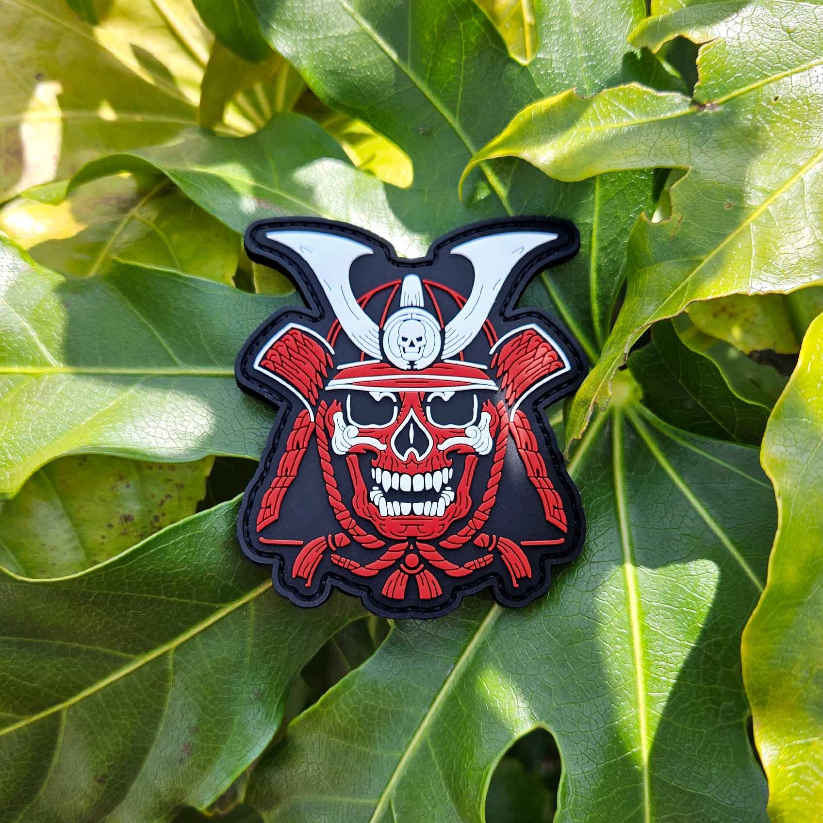 PVC samurai patch eastern oni warrior mask armour skull helmet edc tactical army patches rubber.jpg