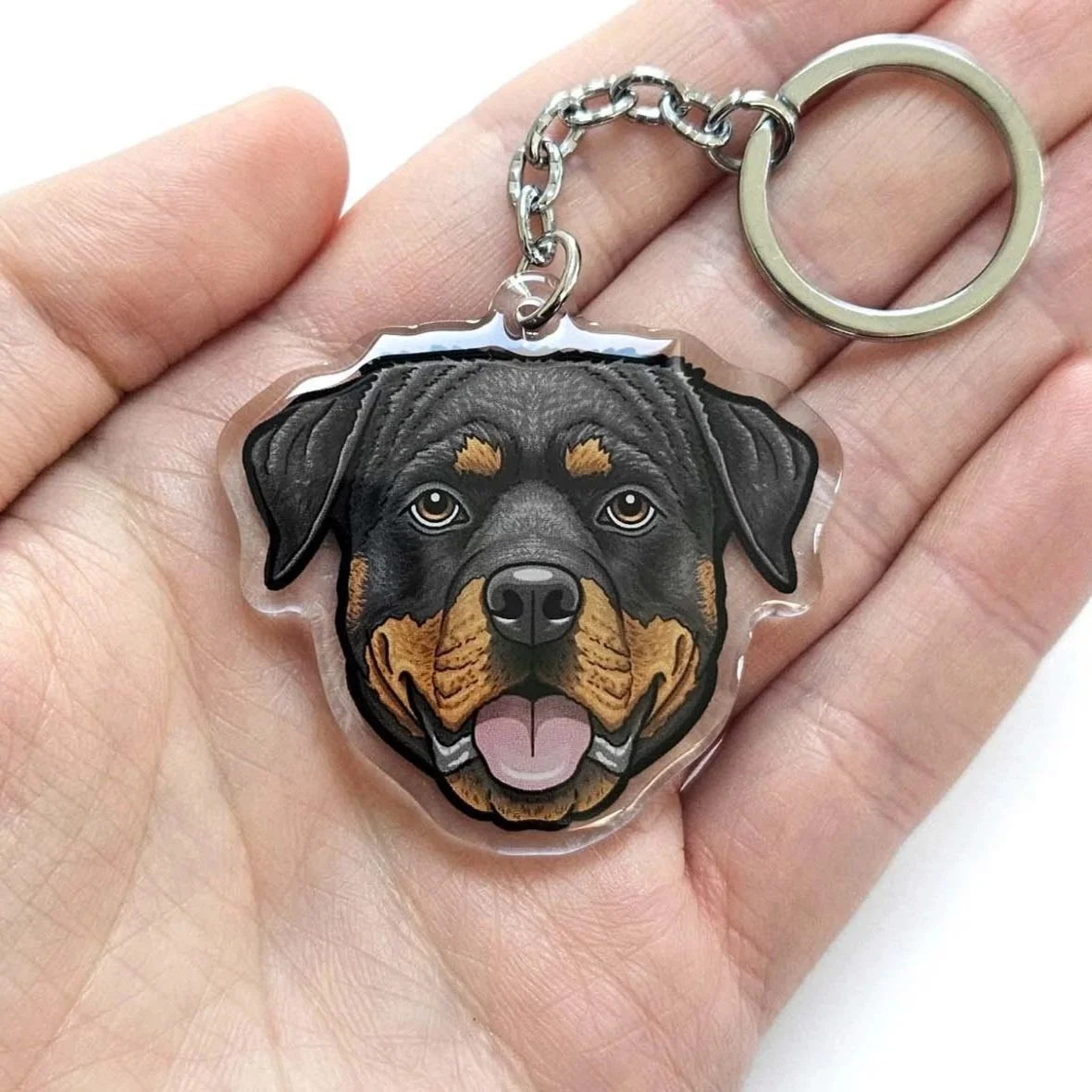 Rottweiler keyrings keyring / Rottie dog collar charms