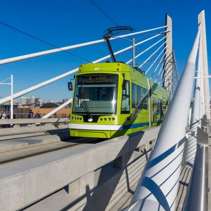 Streetcar on bridge
