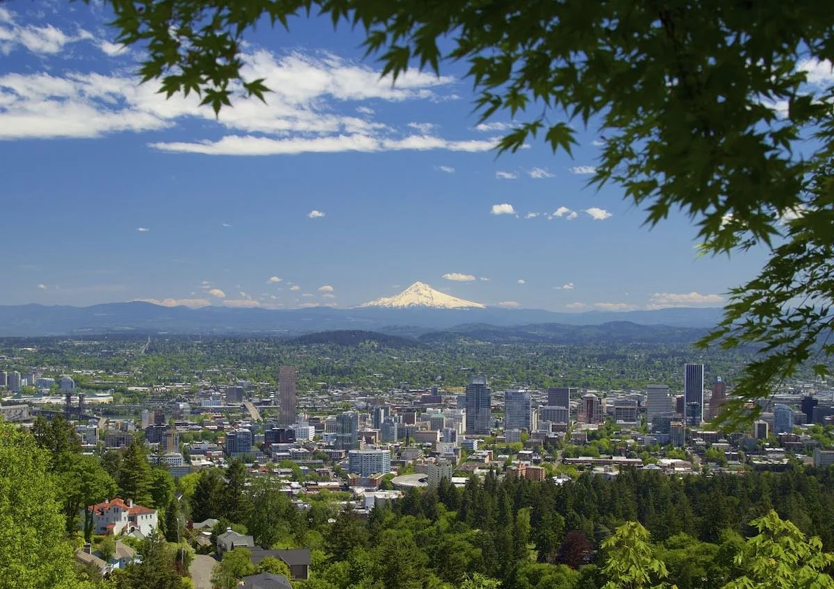 City of Portland Mt Hood in the Distance