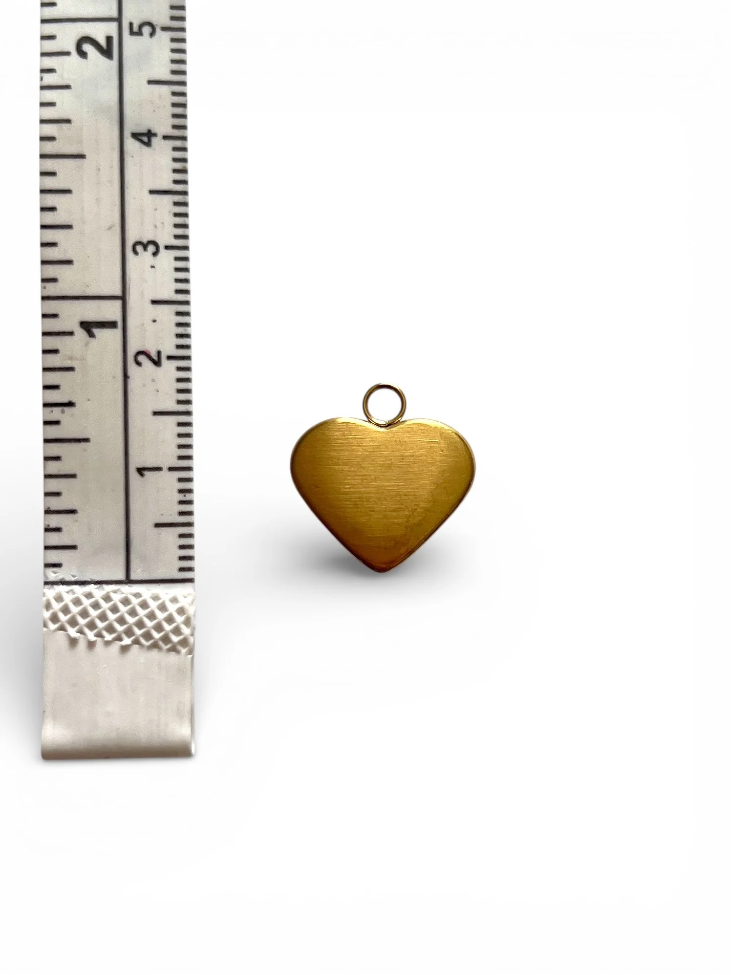 gold brushed heart charm