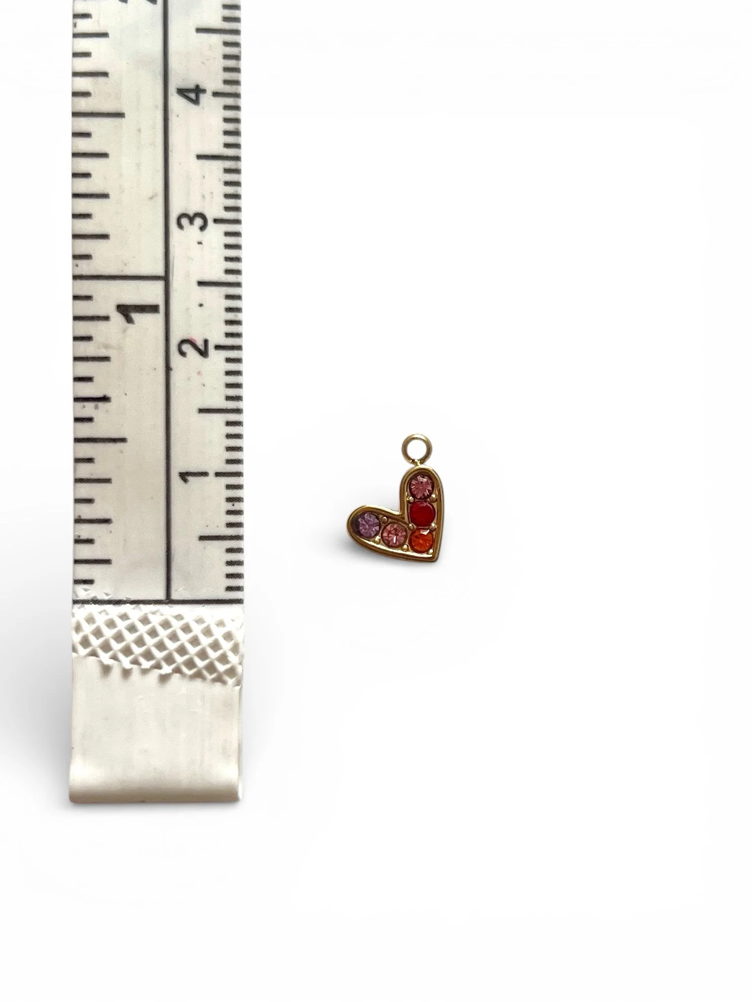 tiny red jewel heart charm