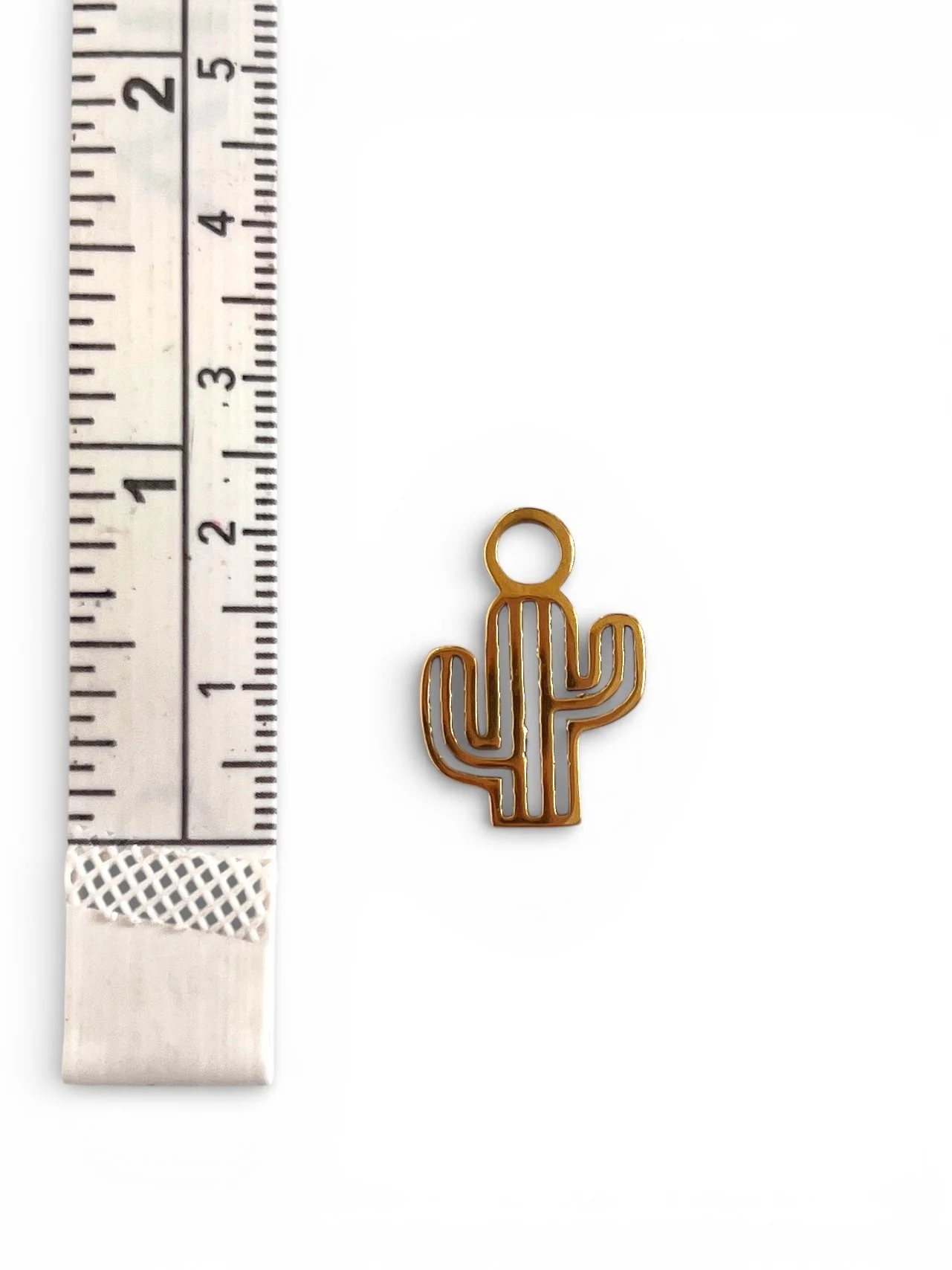 Small gold cactus charm