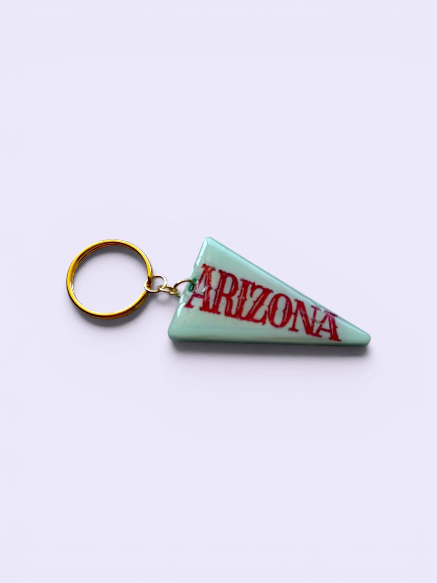 Retro-inspired Arizona and Tucson pennant keychains handmade souvenir accessory set.
