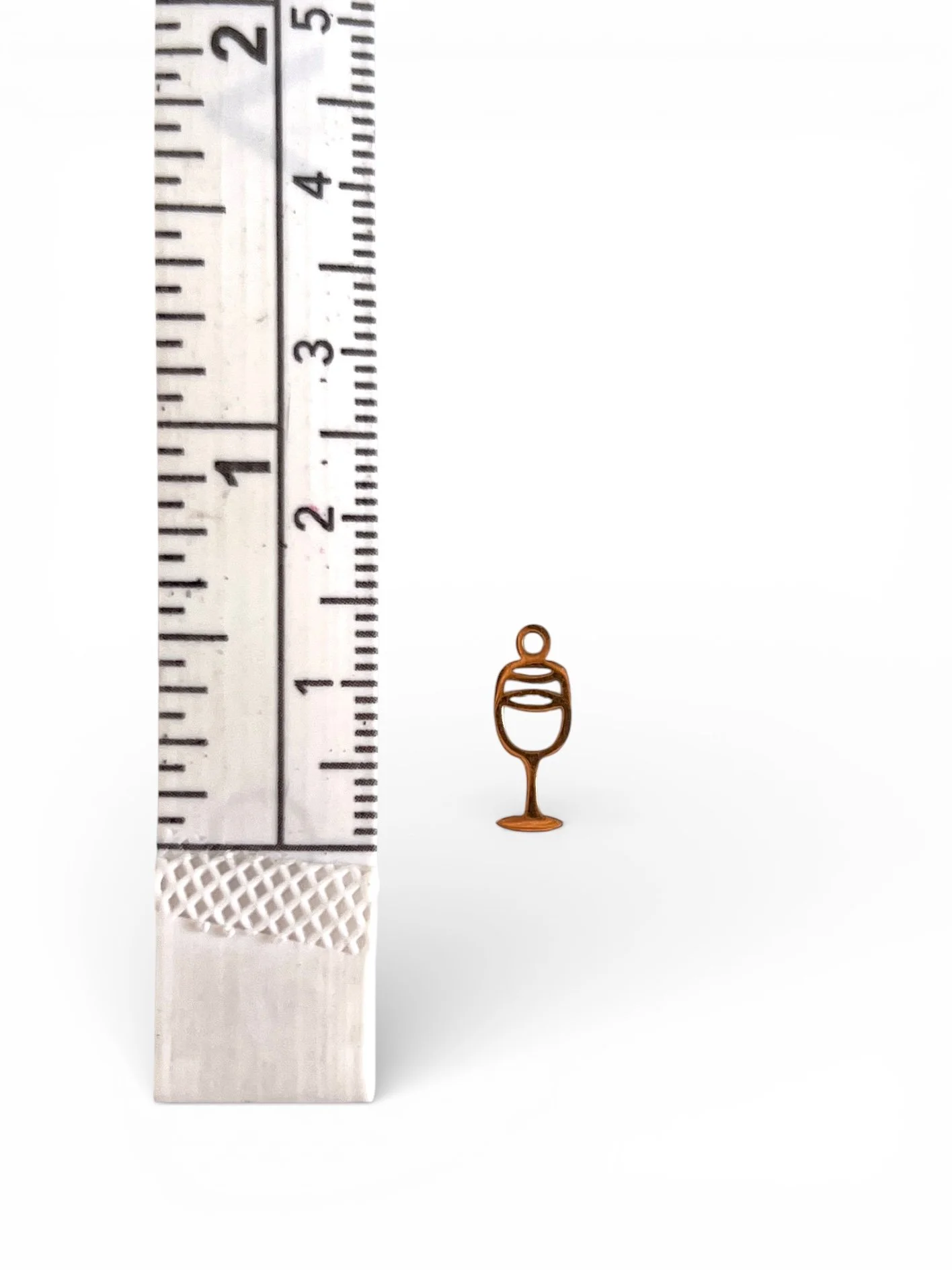 tiny gold wine glass charm