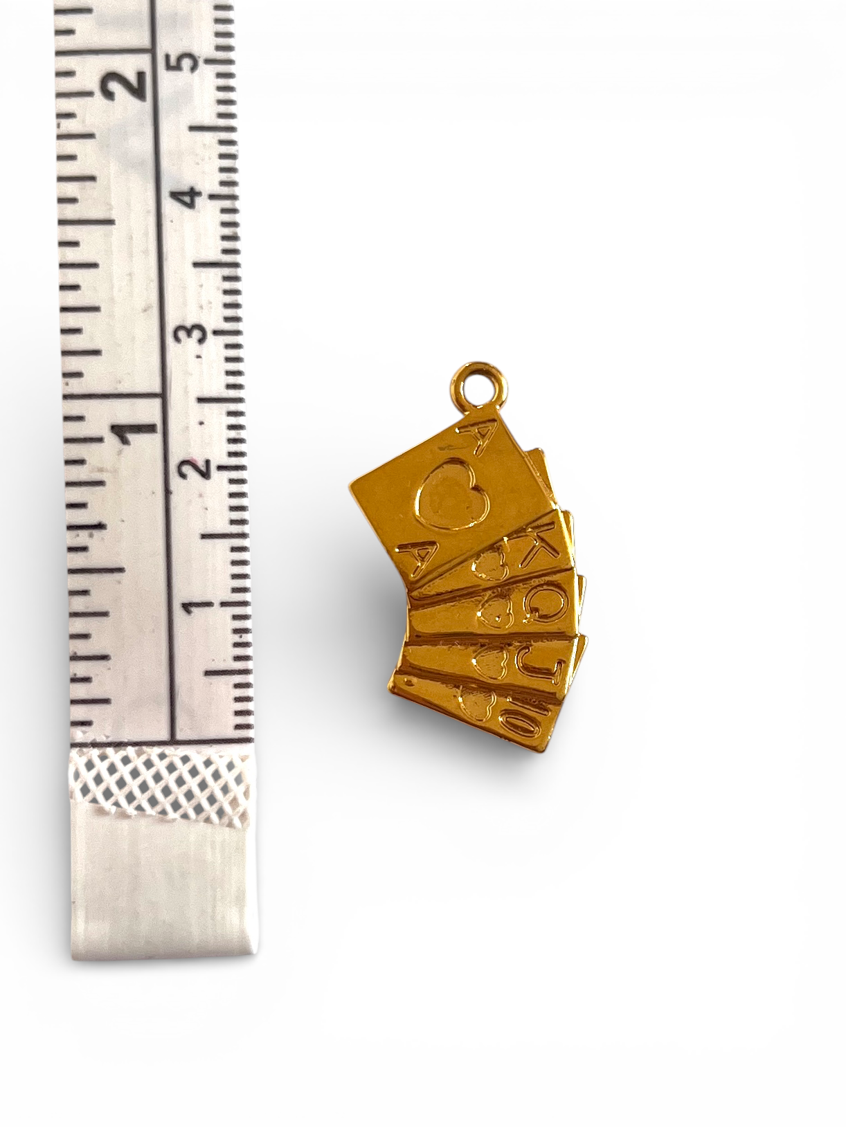 gold playing card deck charm
