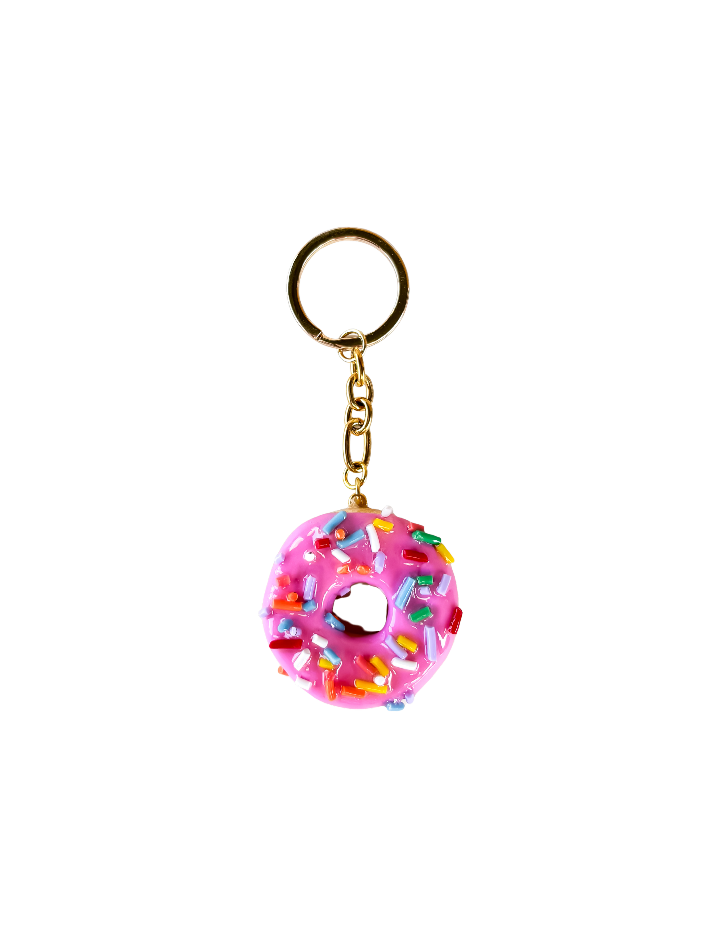 Pink Sprinkle Donut Keychain