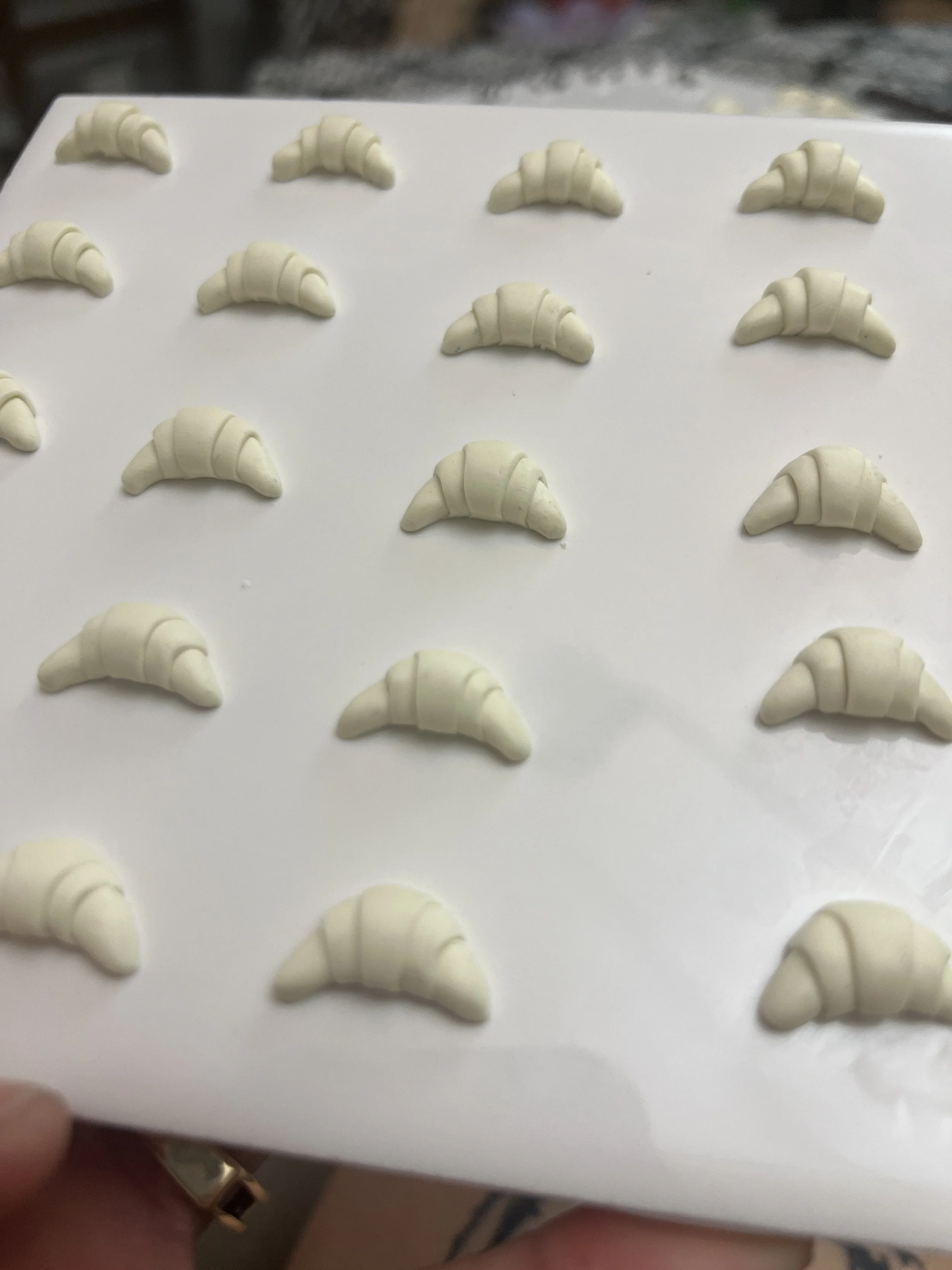 Mini polymer clay croissant charm