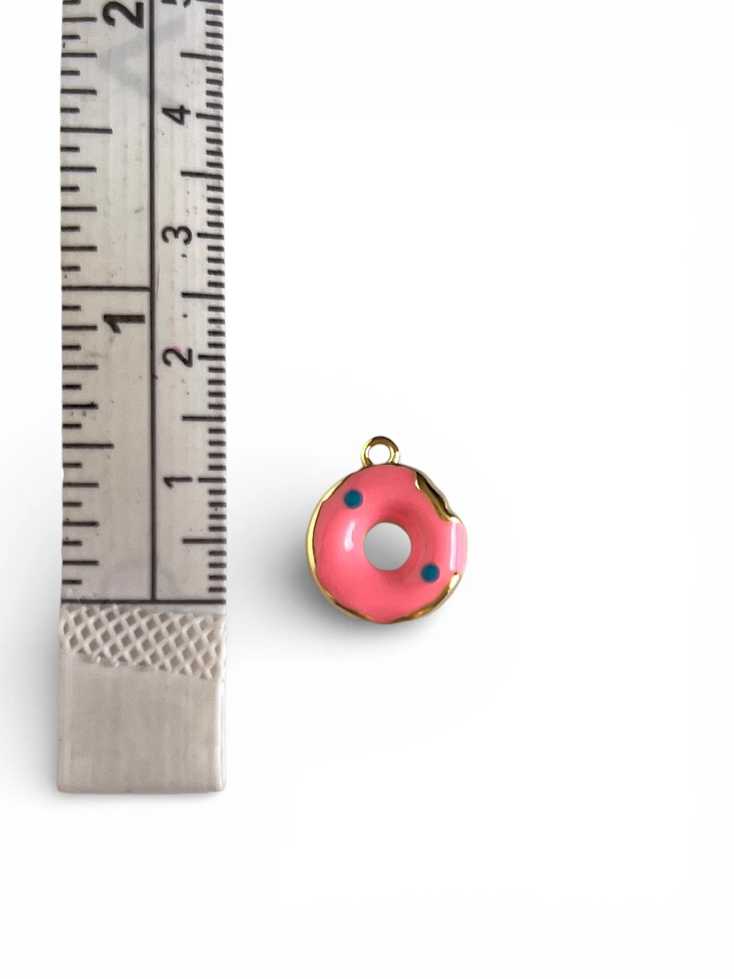 pink enamel sprinkle donut charm
