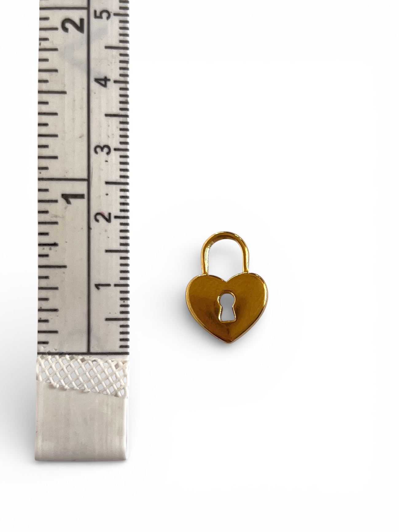 gold heart padlock charm