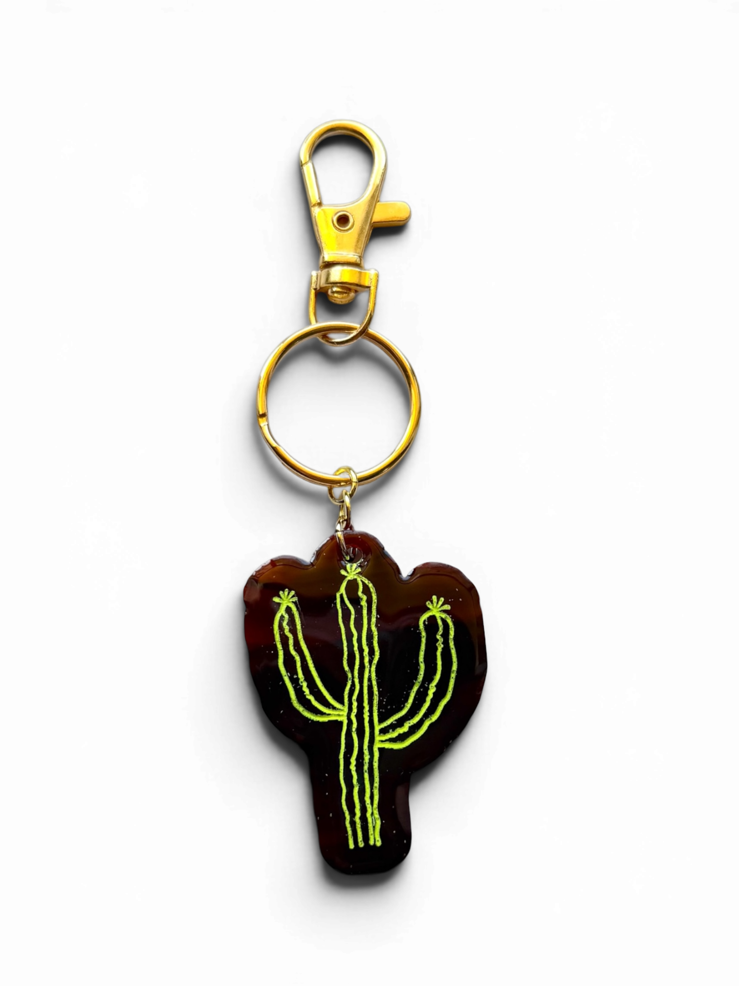 Neon Saguaro Keychain