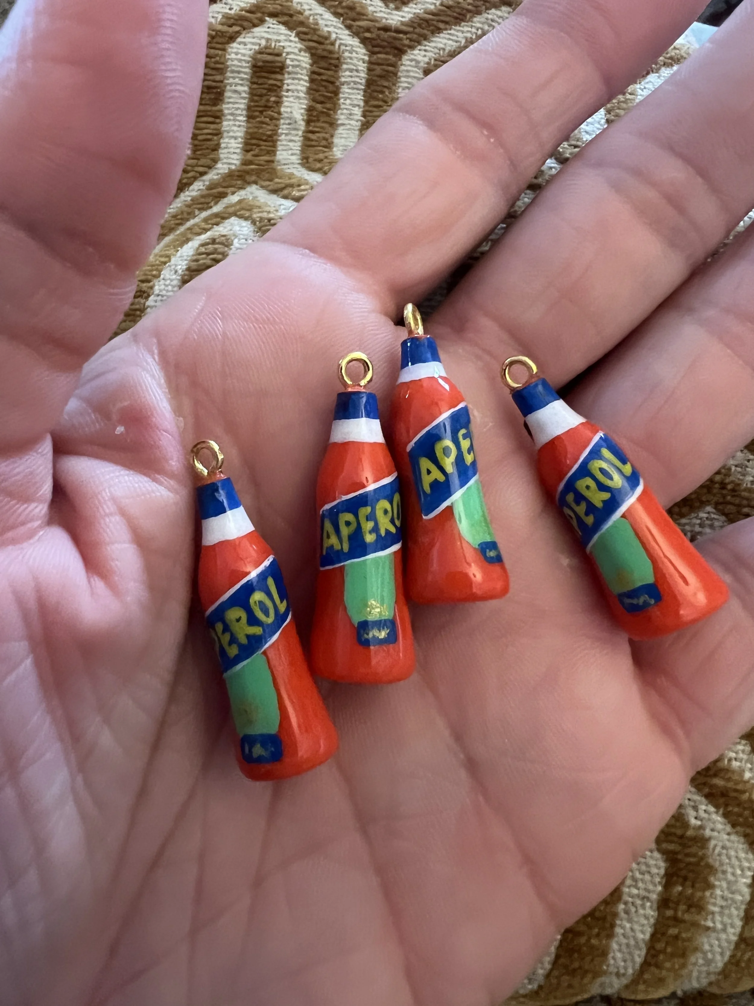 colorful handmade aperol bottle charms
