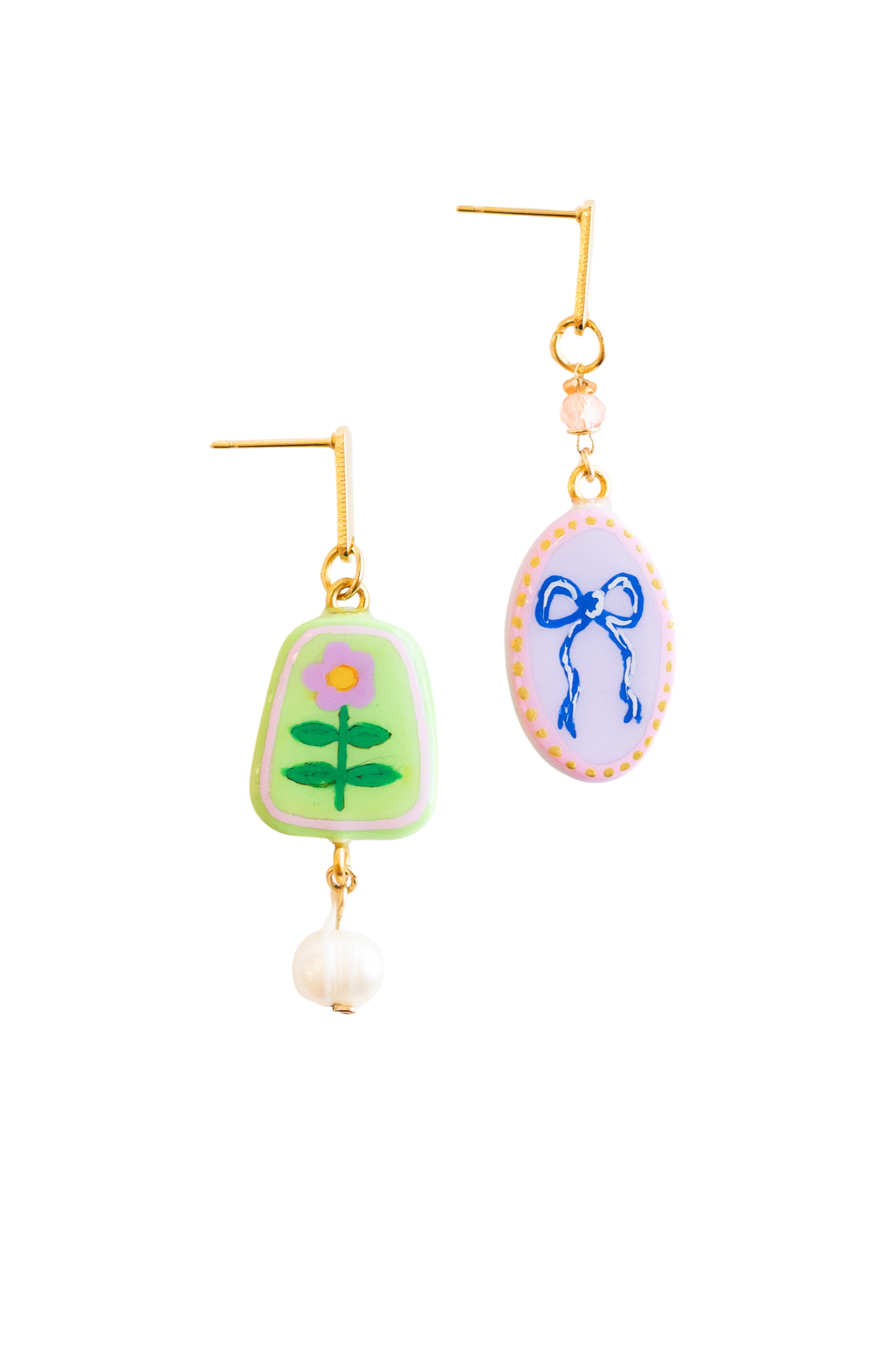 Folk Art Mismatched Earrings
