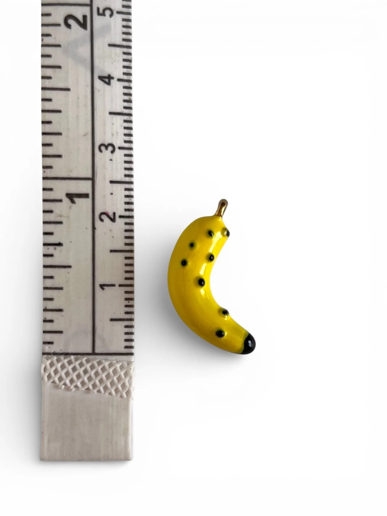 yellow enamel banana charm